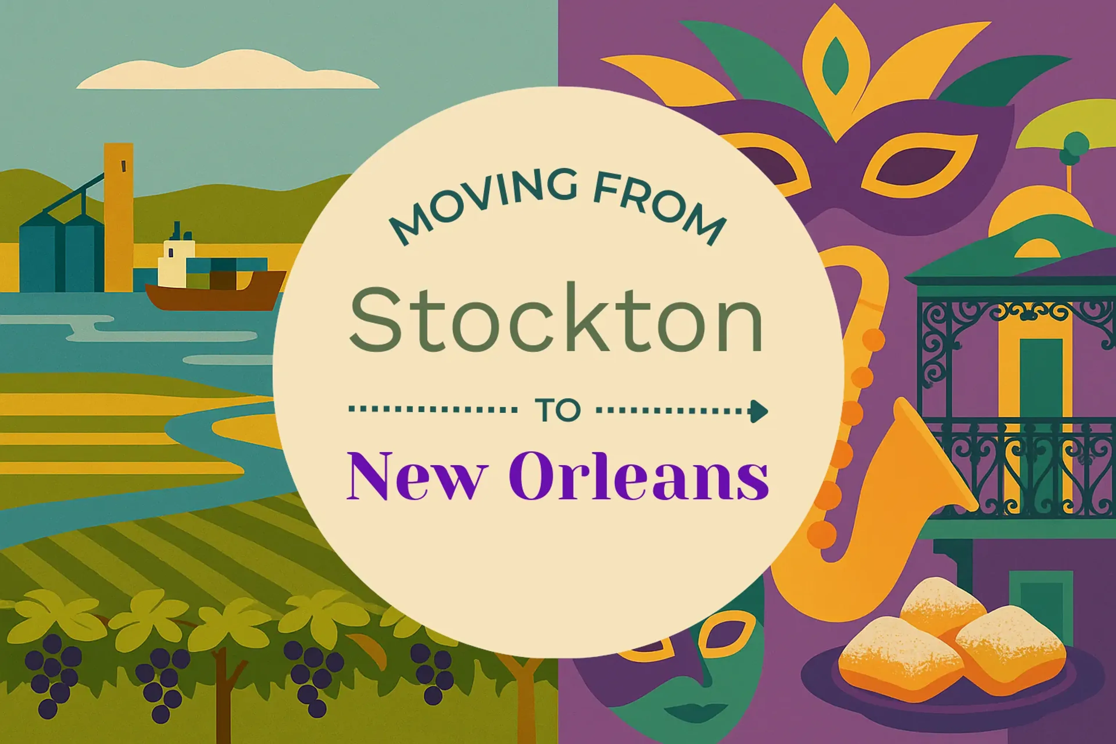 Side-by-side comparison of Stockton to New Orleans moving companies