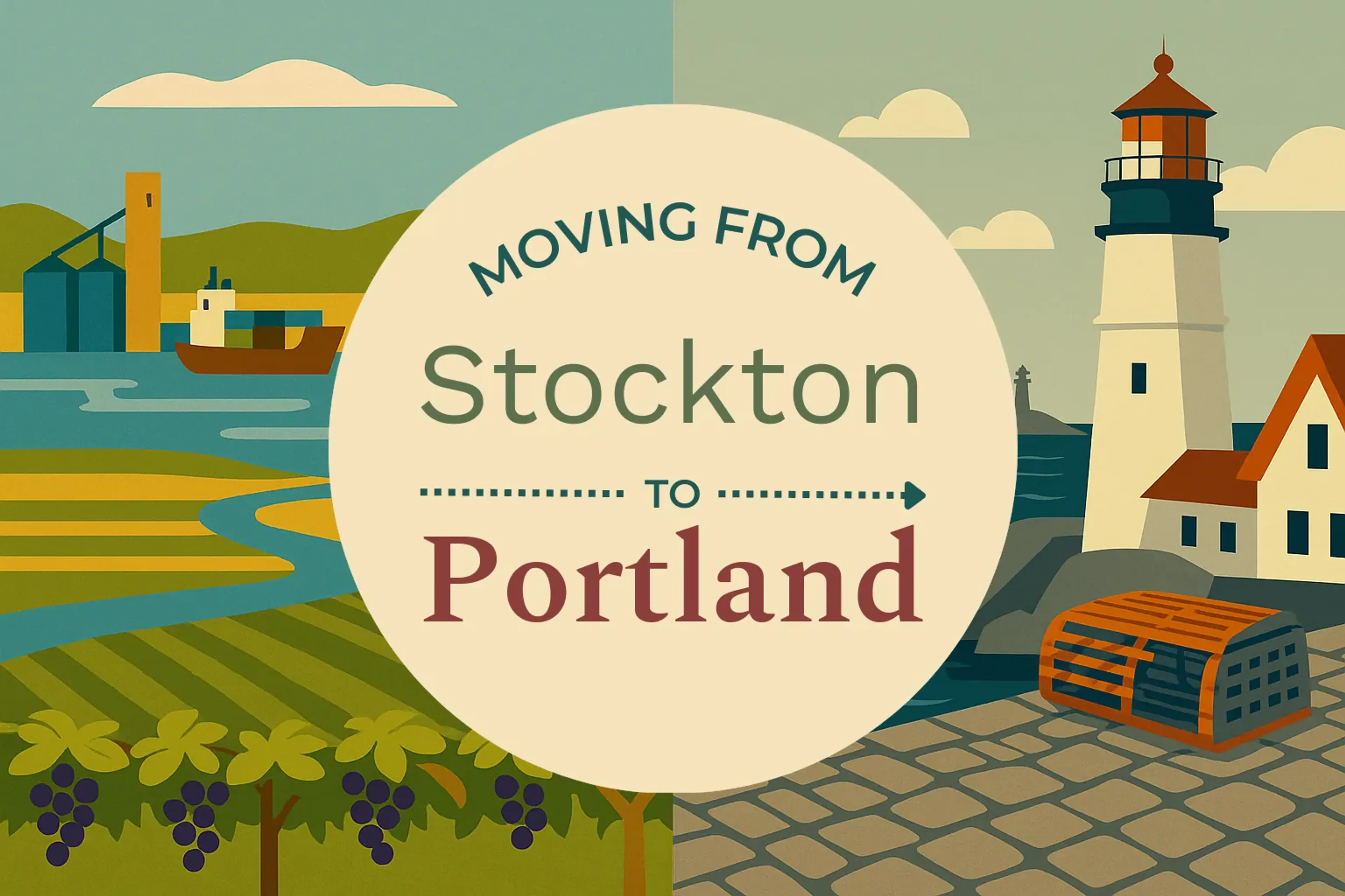Side-by-side comparison of Stockton to Portland moving companies