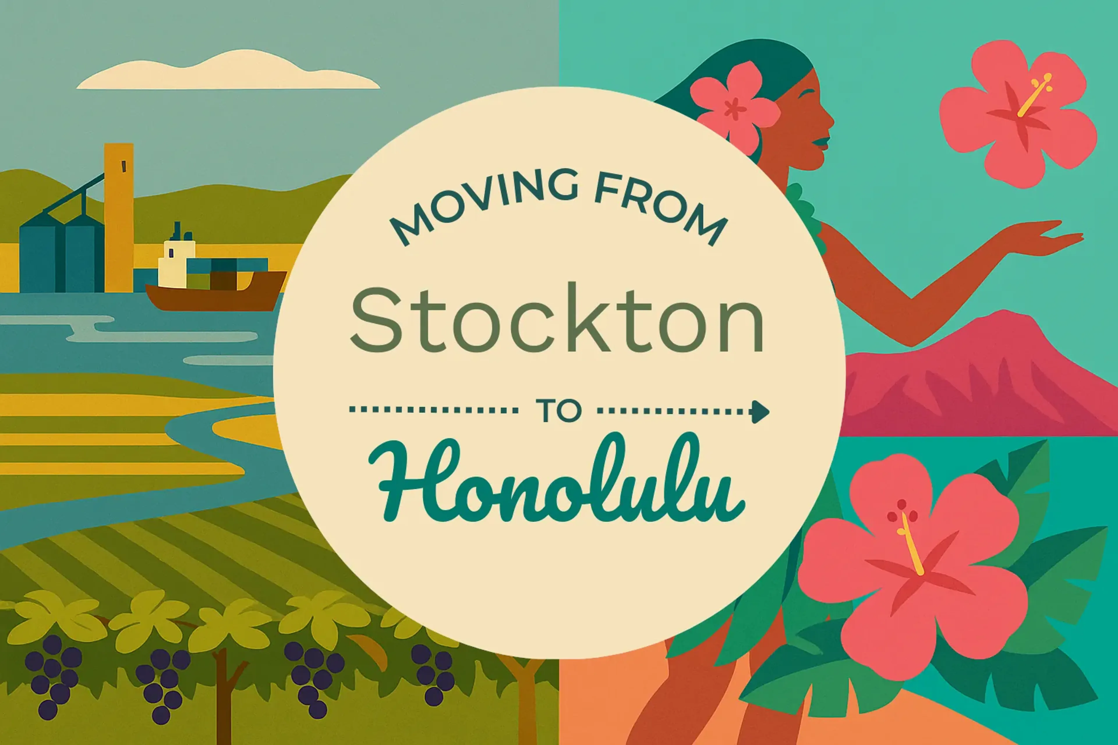 Side-by-side comparison of Stockton to Honolulu moving companies