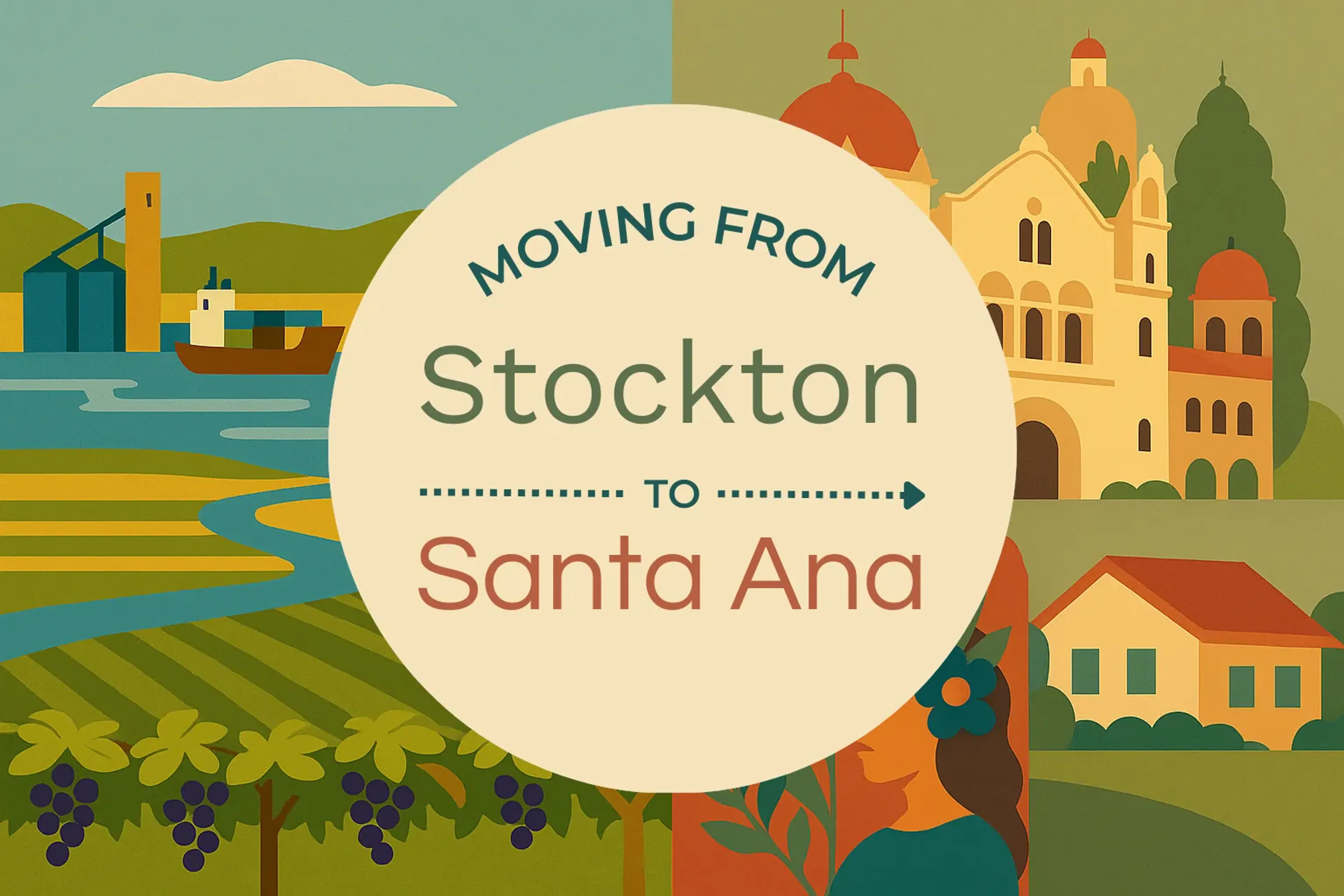 Side-by-side comparison of Stockton to Santa Ana moving companies
