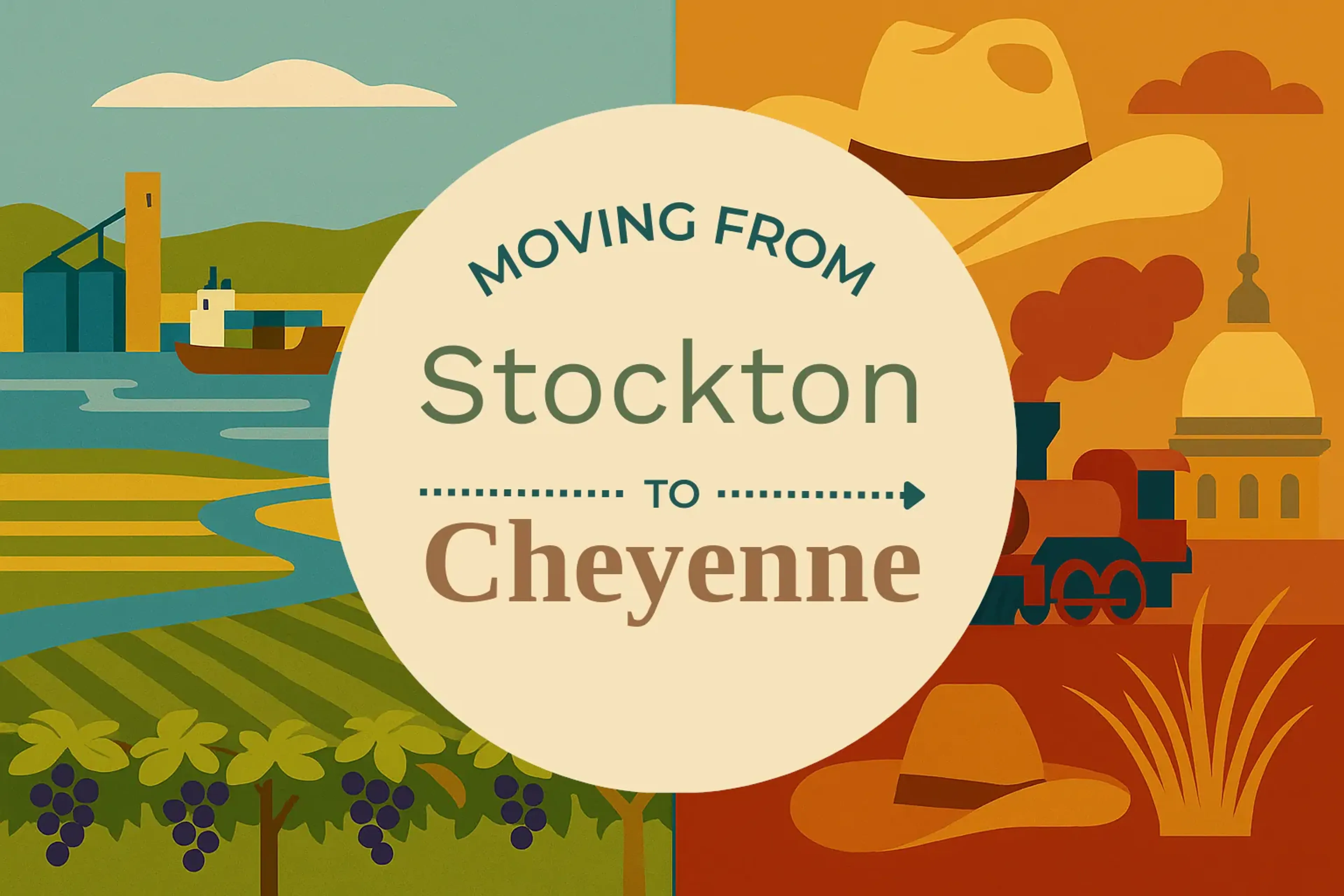 Side-by-side comparison of Stockton to Cheyenne moving companies