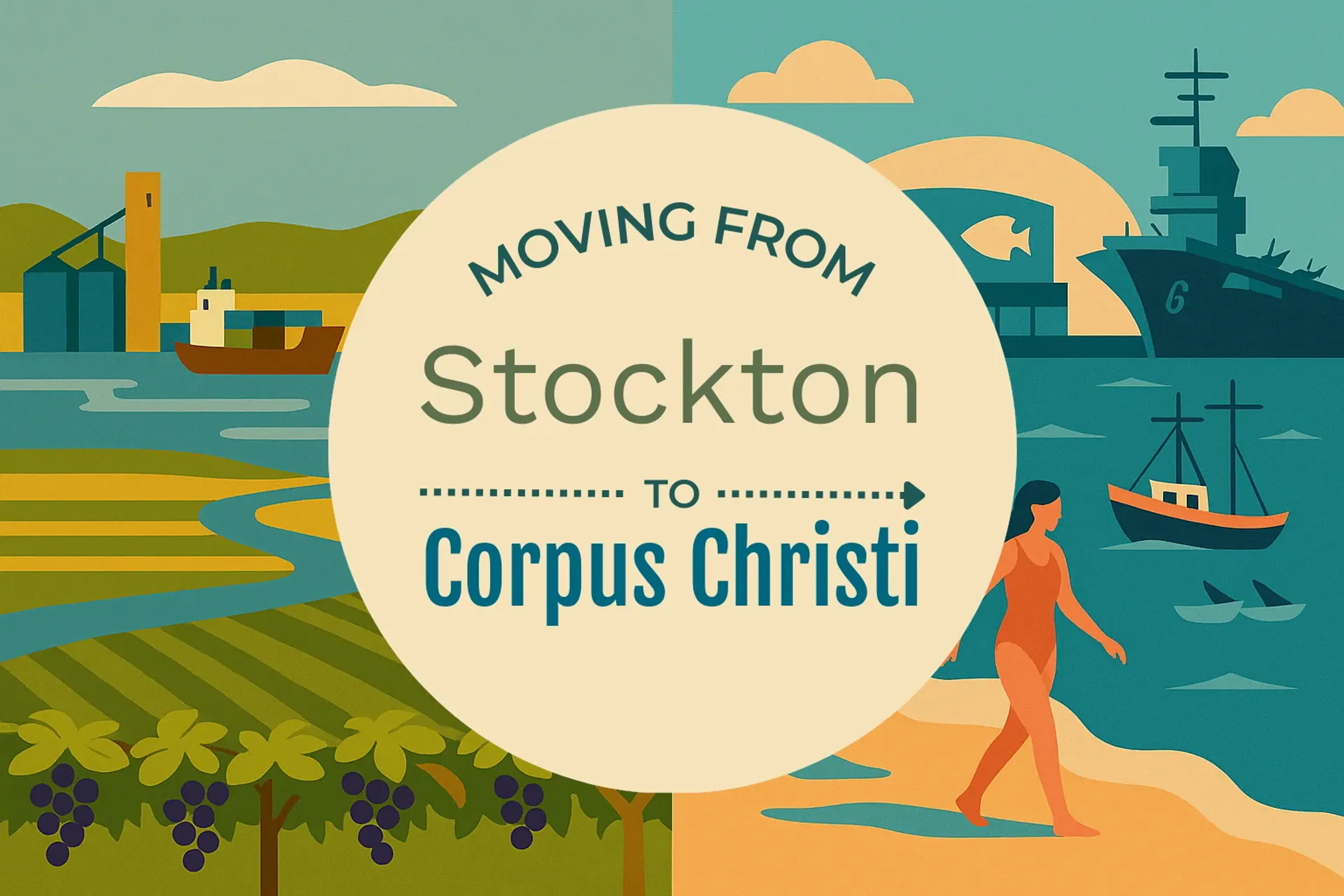 Side-by-side comparison of Stockton to Corpus Christi moving companies