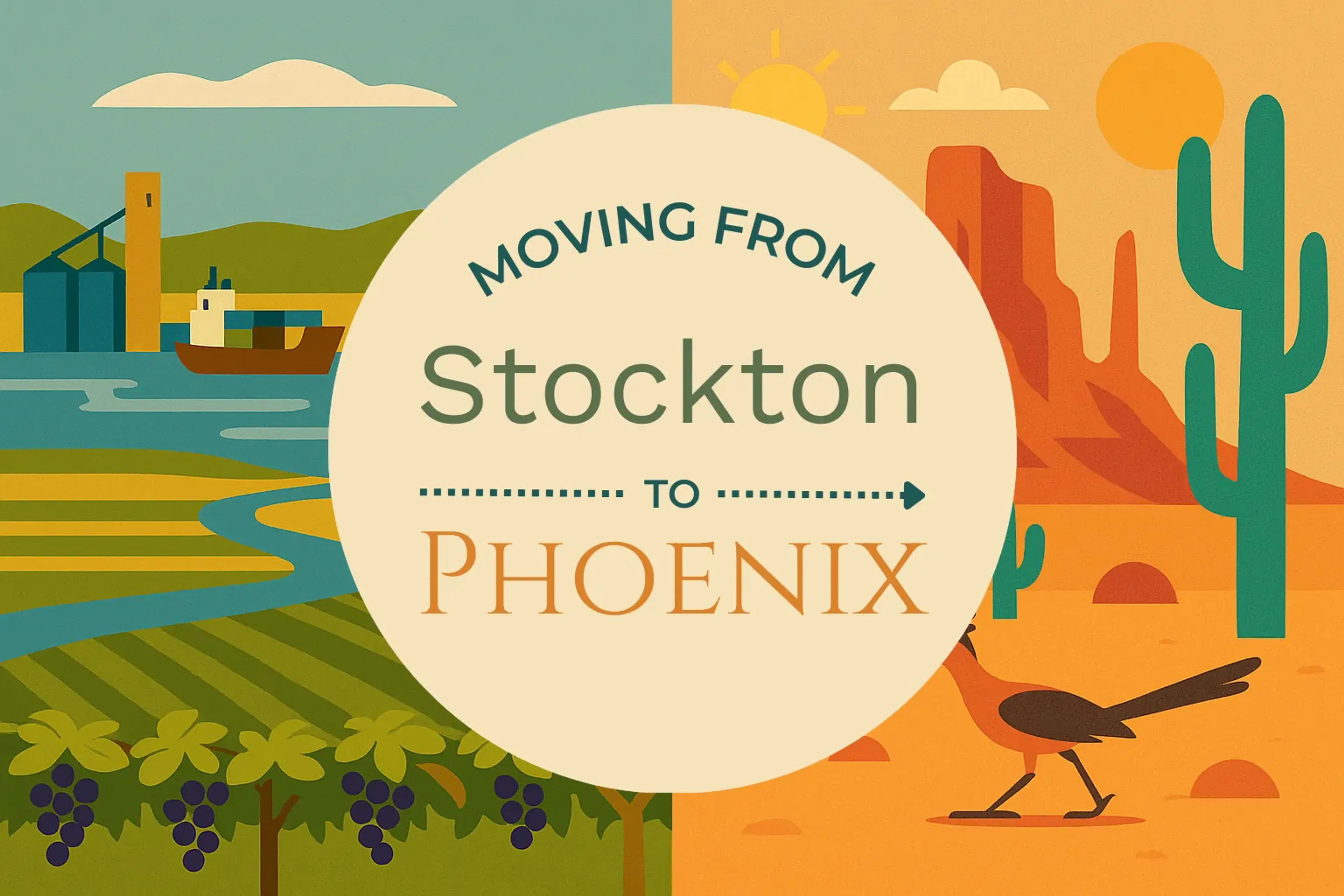 Side-by-side comparison of Stockton to Phoenix moving companies