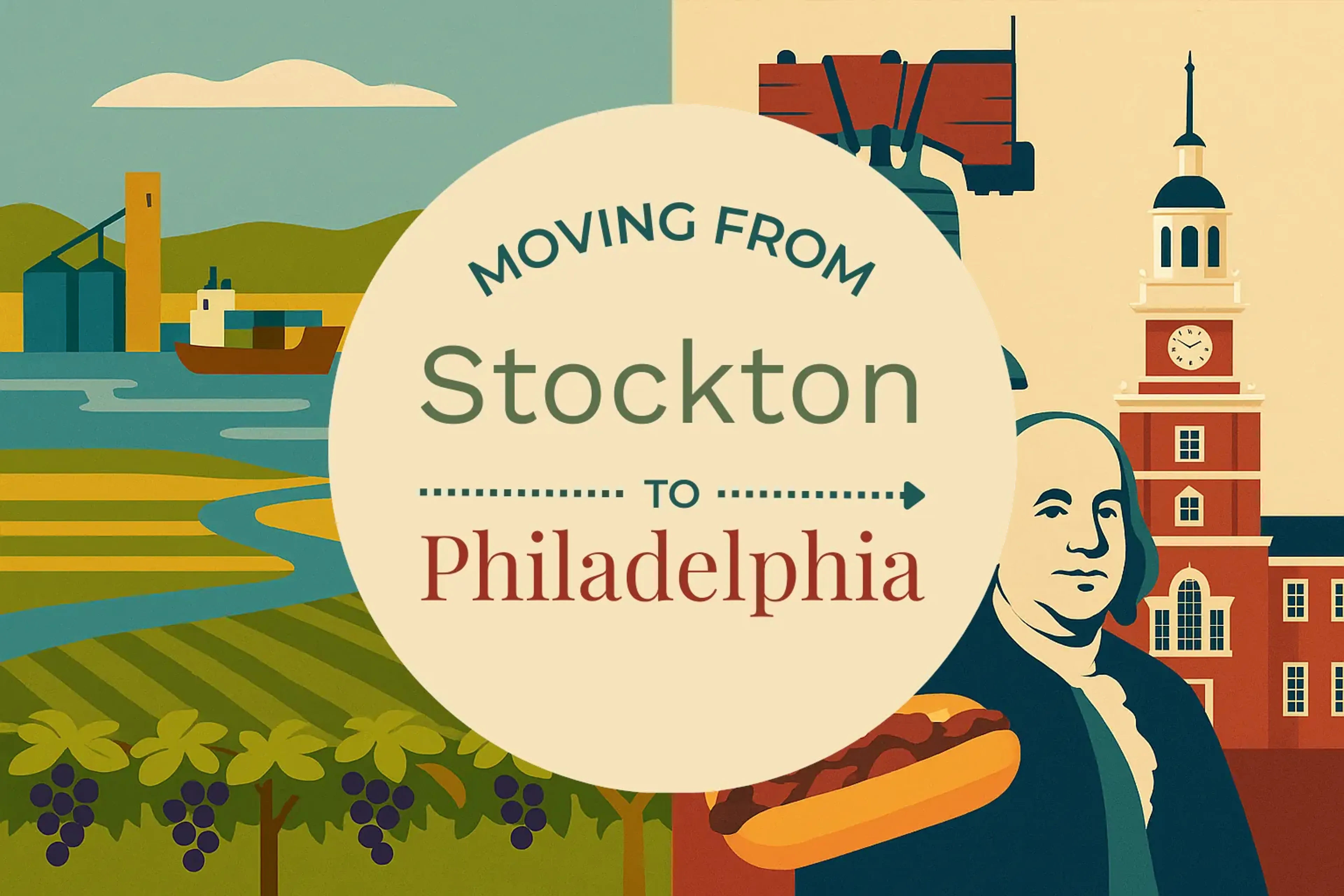 Side-by-side comparison of Stockton to Philadelphia moving companies