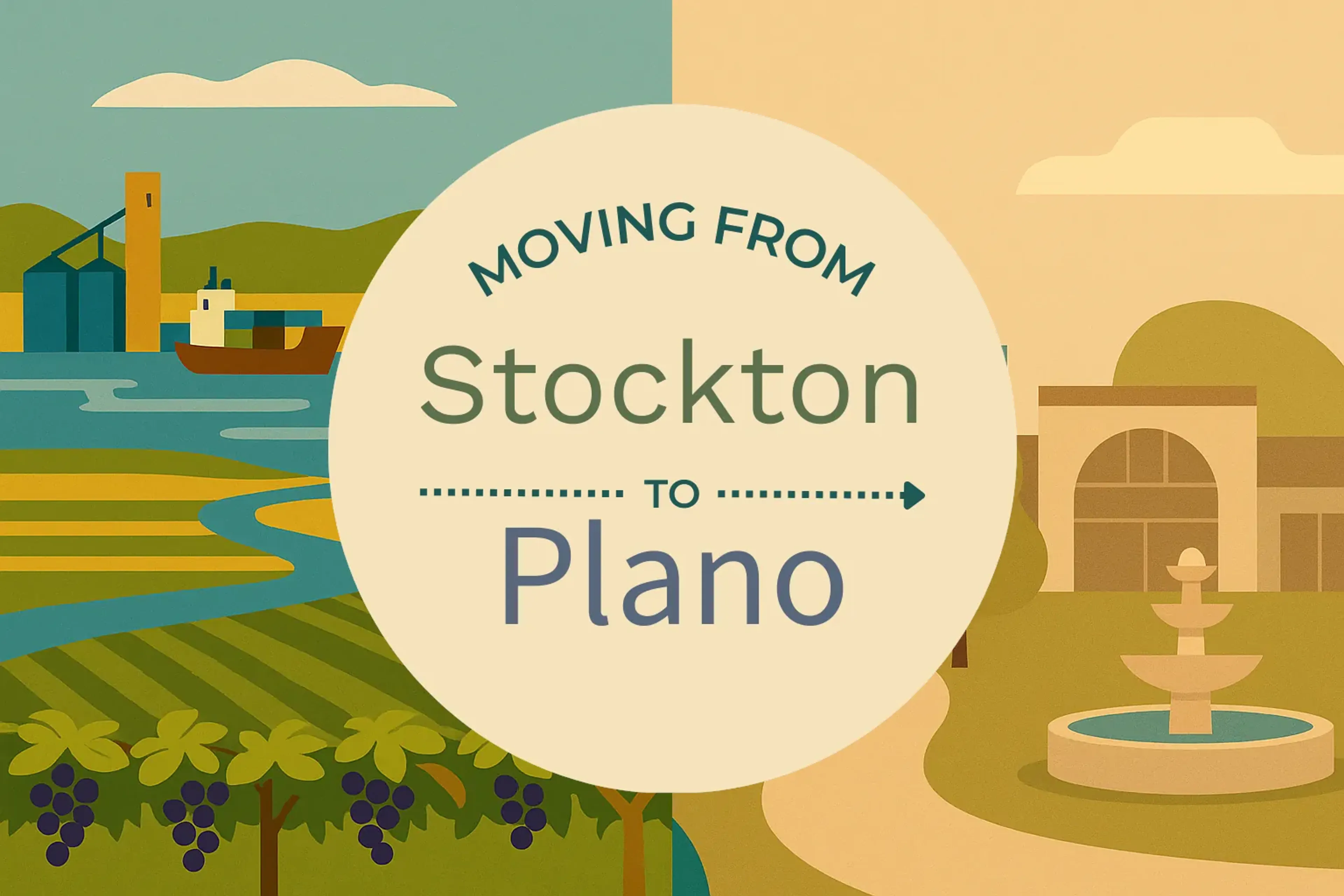 Side-by-side comparison of Stockton to Plano moving companies