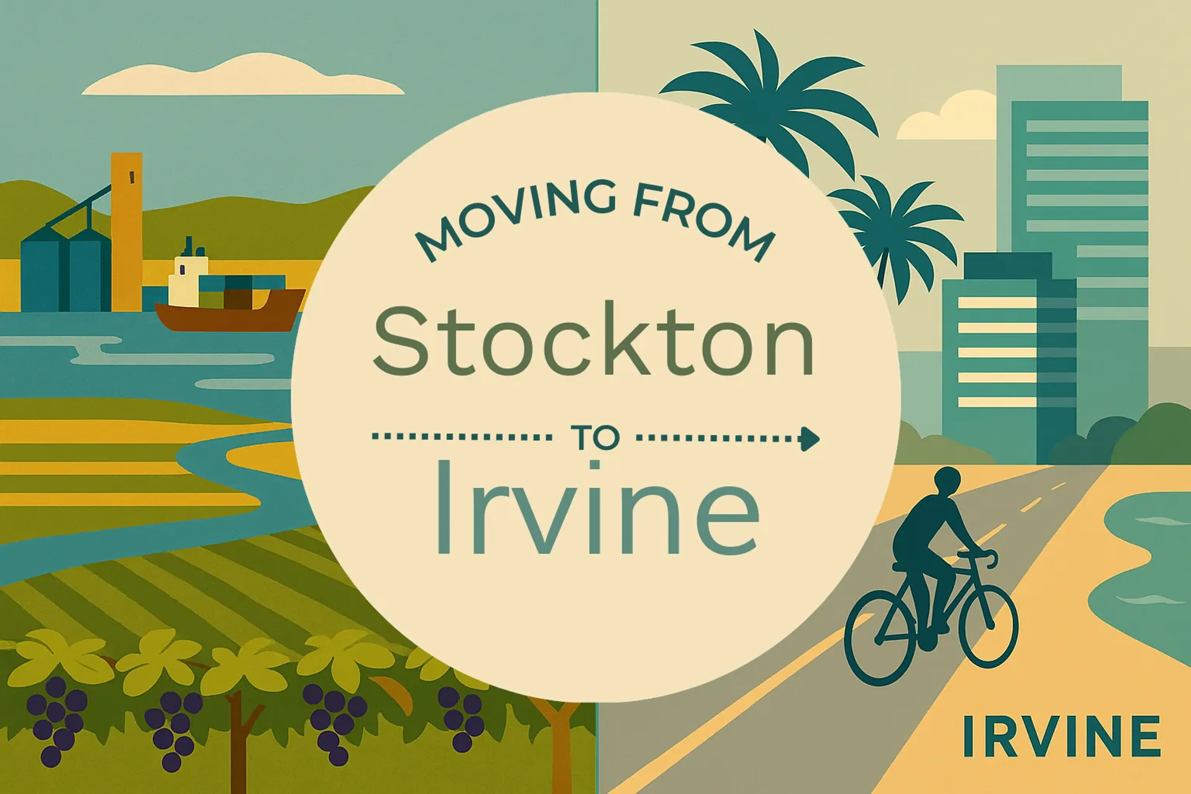 Side-by-side comparison of Stockton to Irvine moving companies