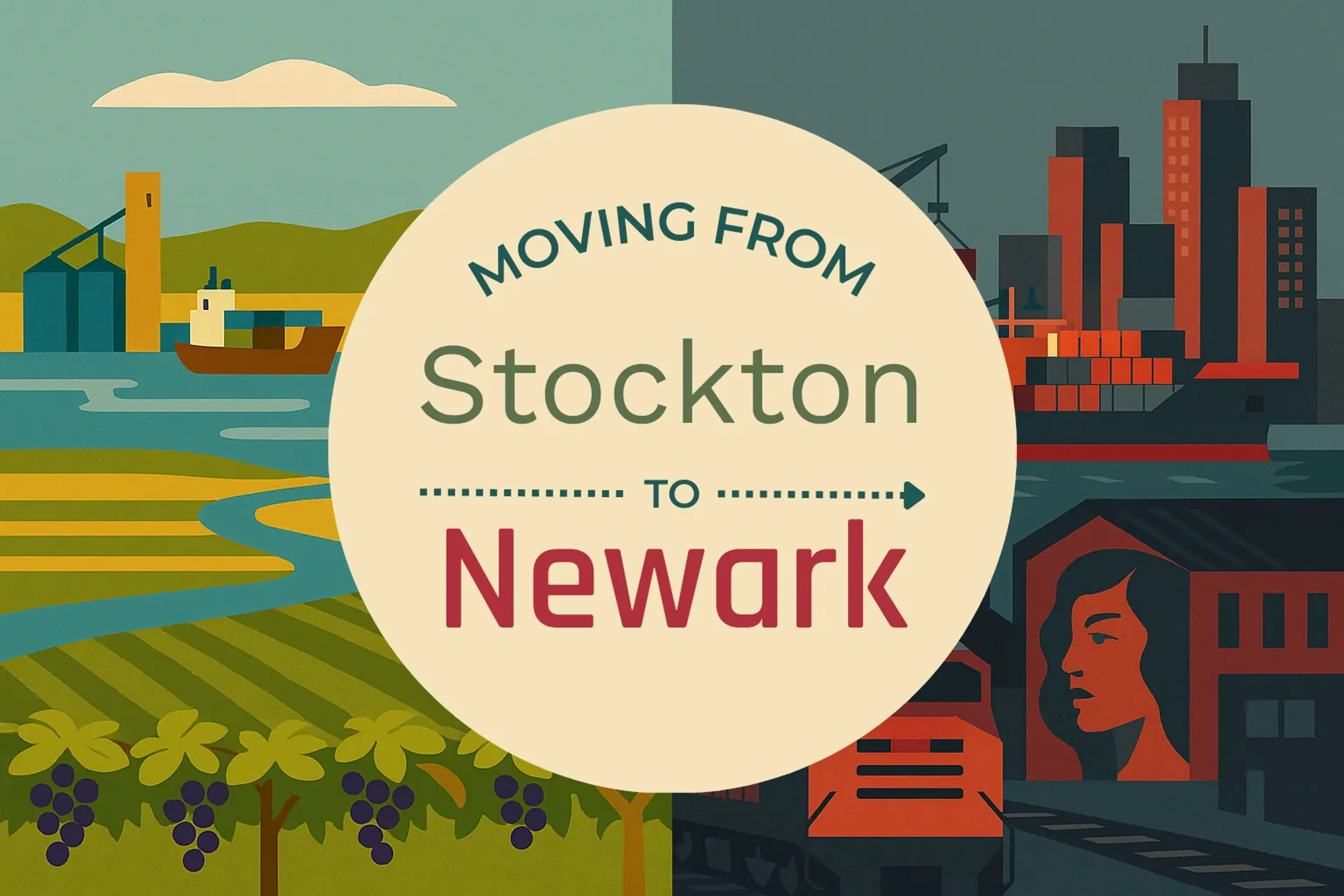 Side-by-side comparison of Stockton to Newark moving companies