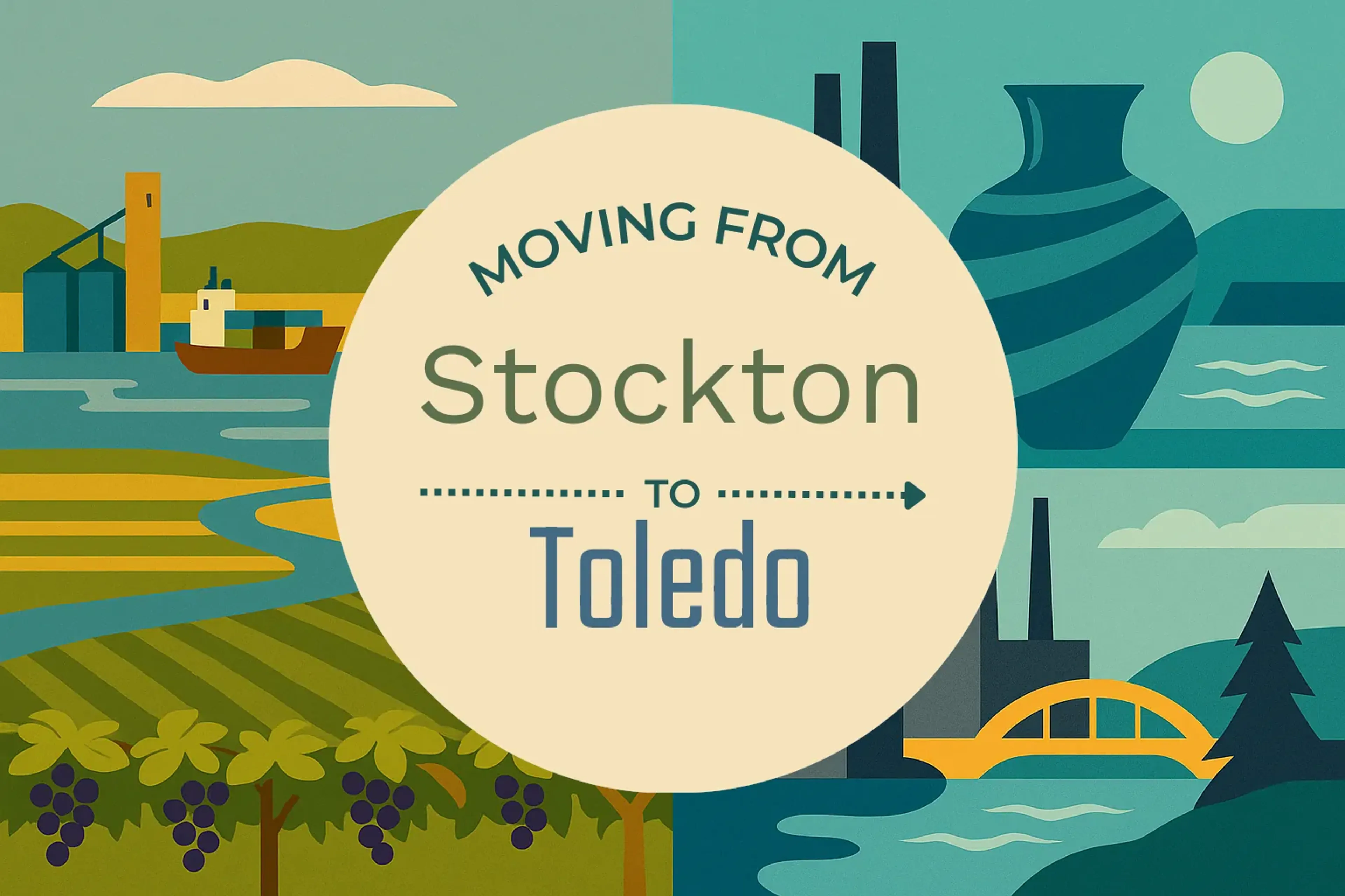 Side-by-side comparison of Stockton to Toledo moving companies