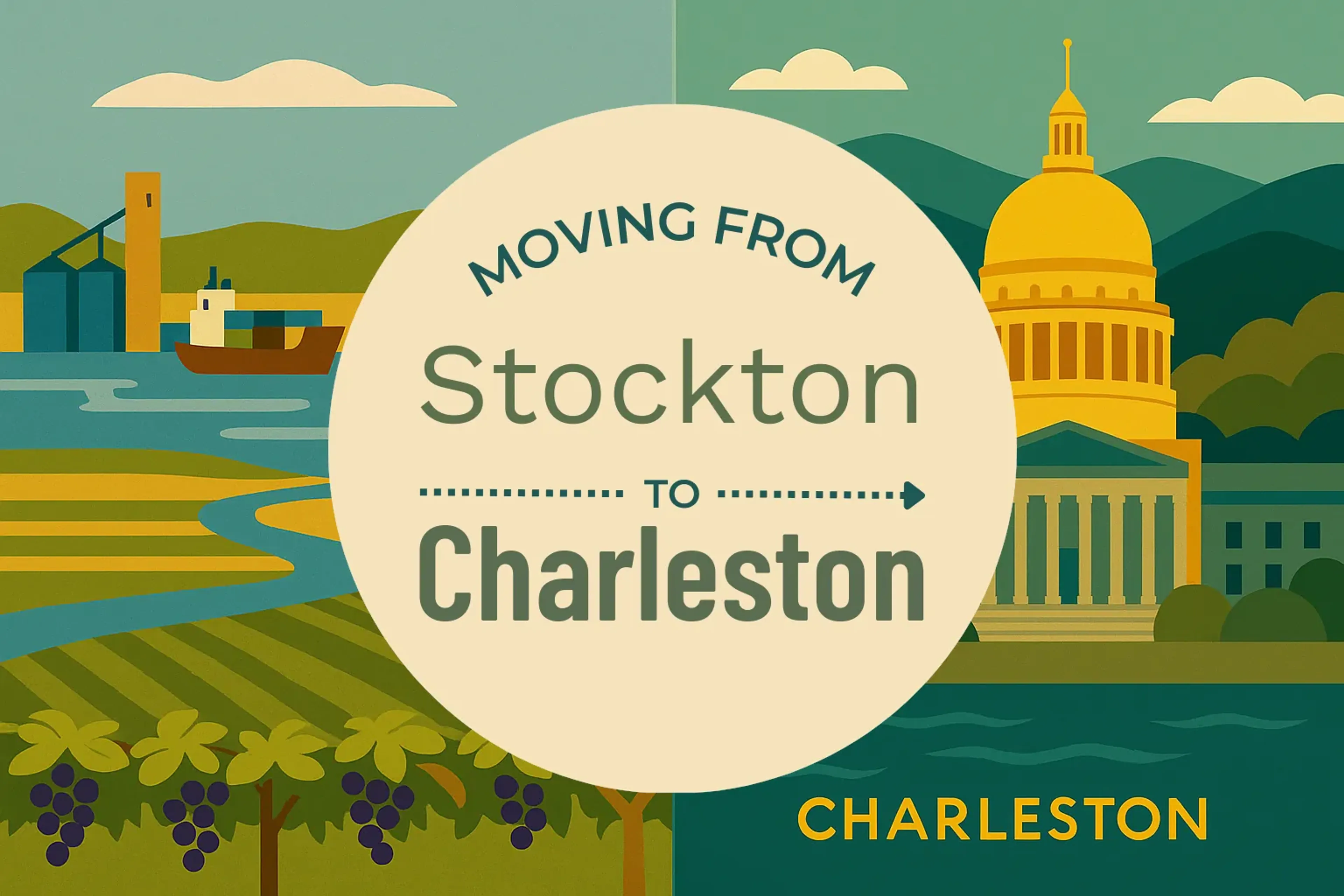 Side-by-side comparison of Stockton to Charleston moving companies