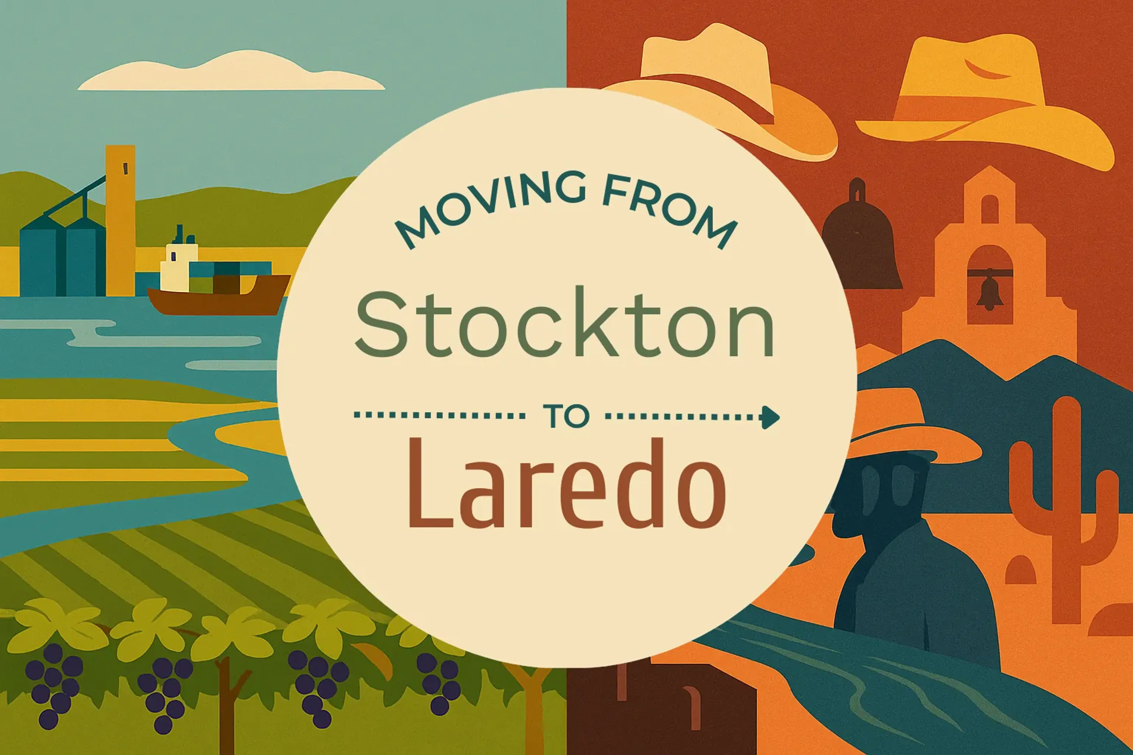 Side-by-side comparison of Stockton to Laredo moving companies