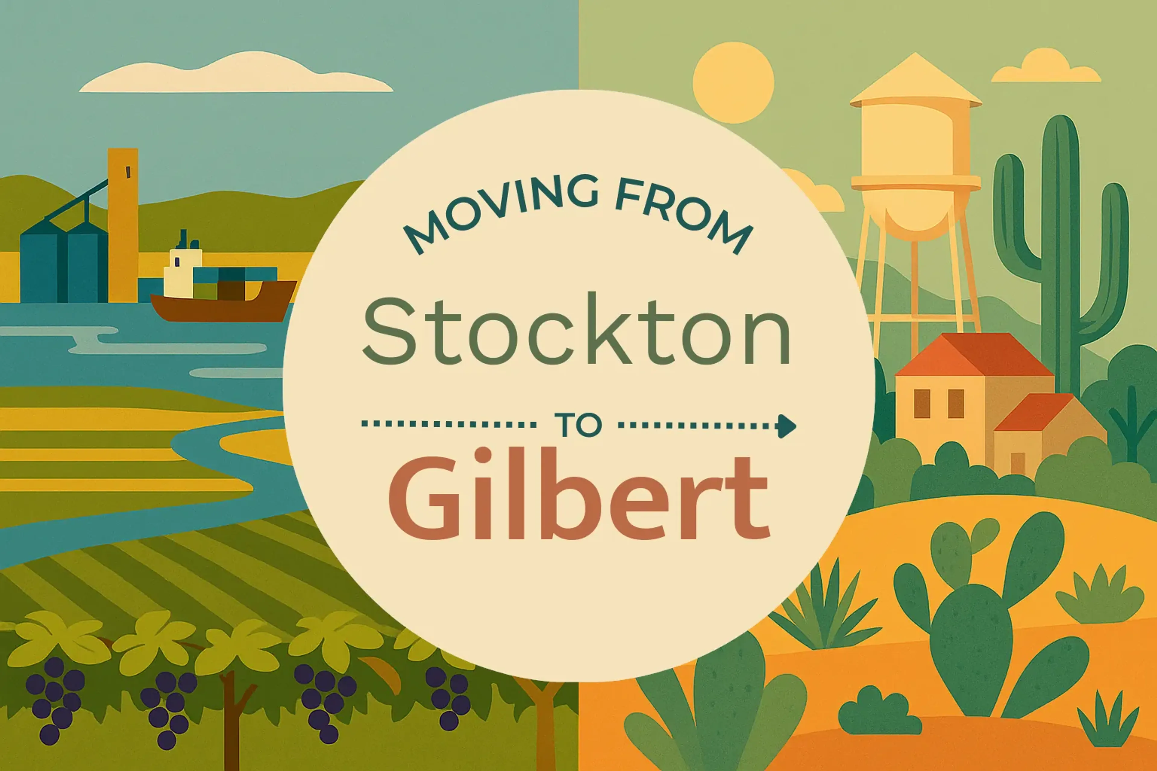 Side-by-side comparison of Stockton to Gilbert moving companies