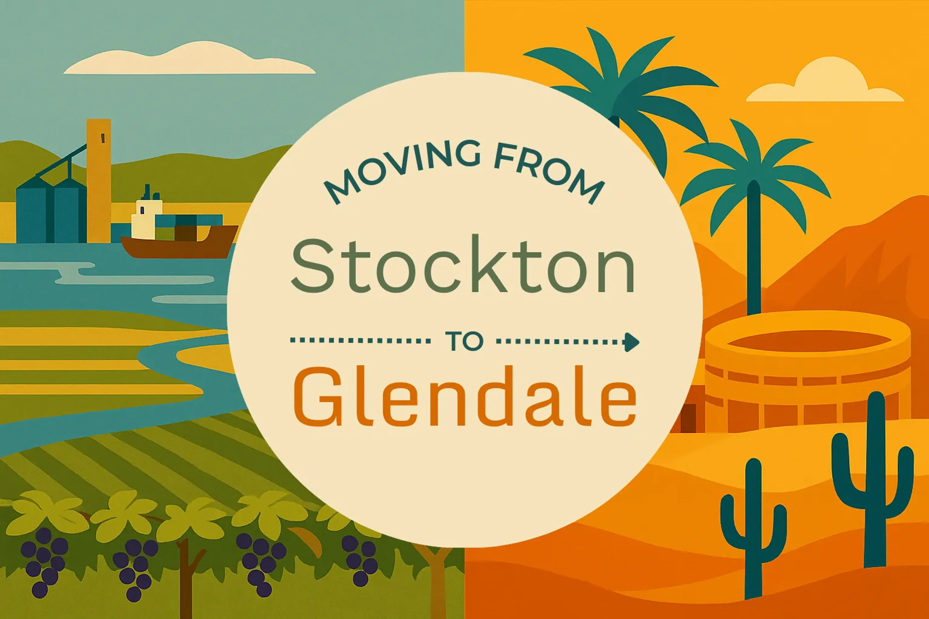 Side-by-side comparison of Stockton to Glendale moving companies