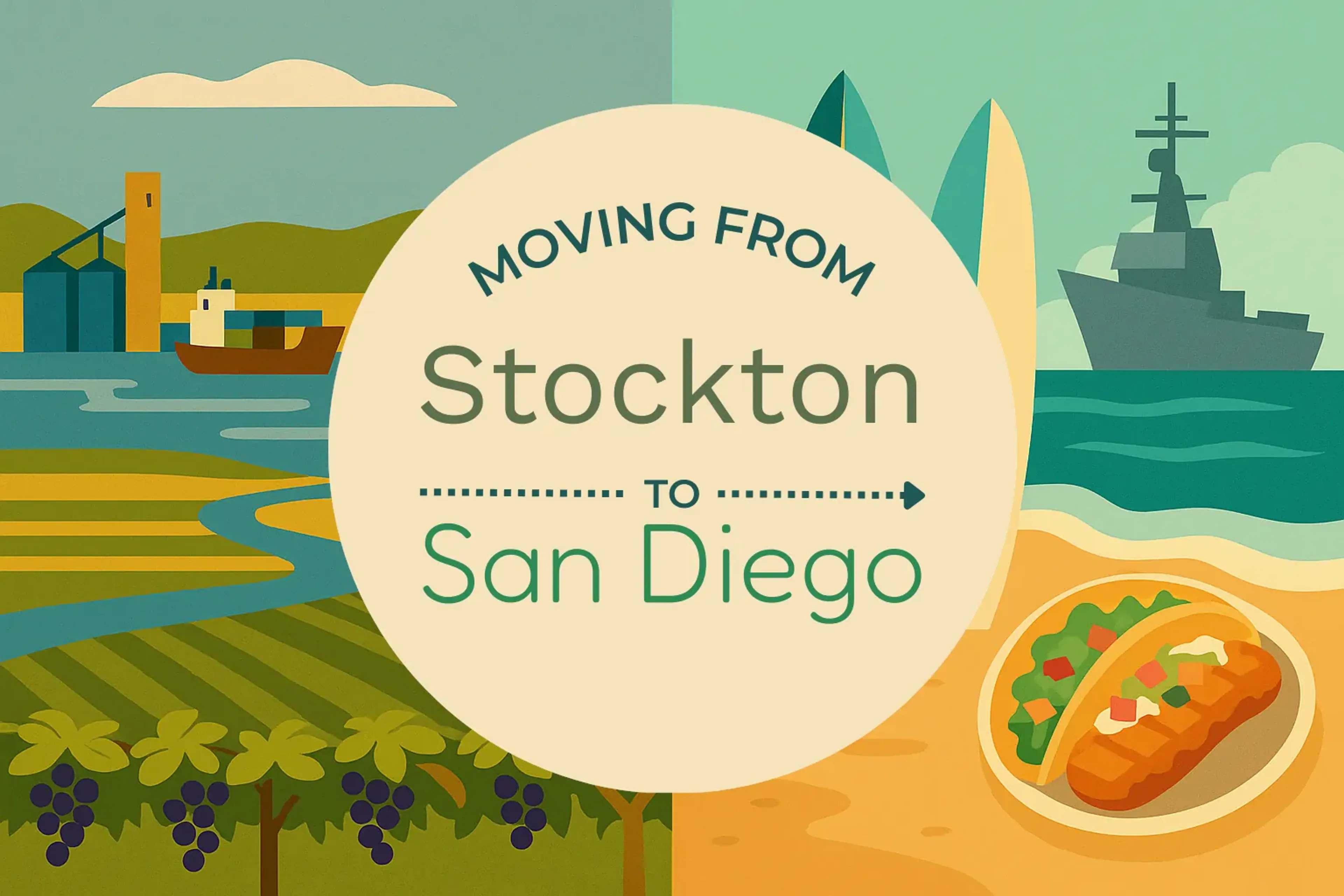 Side-by-side comparison of Stockton to San Diego moving companies