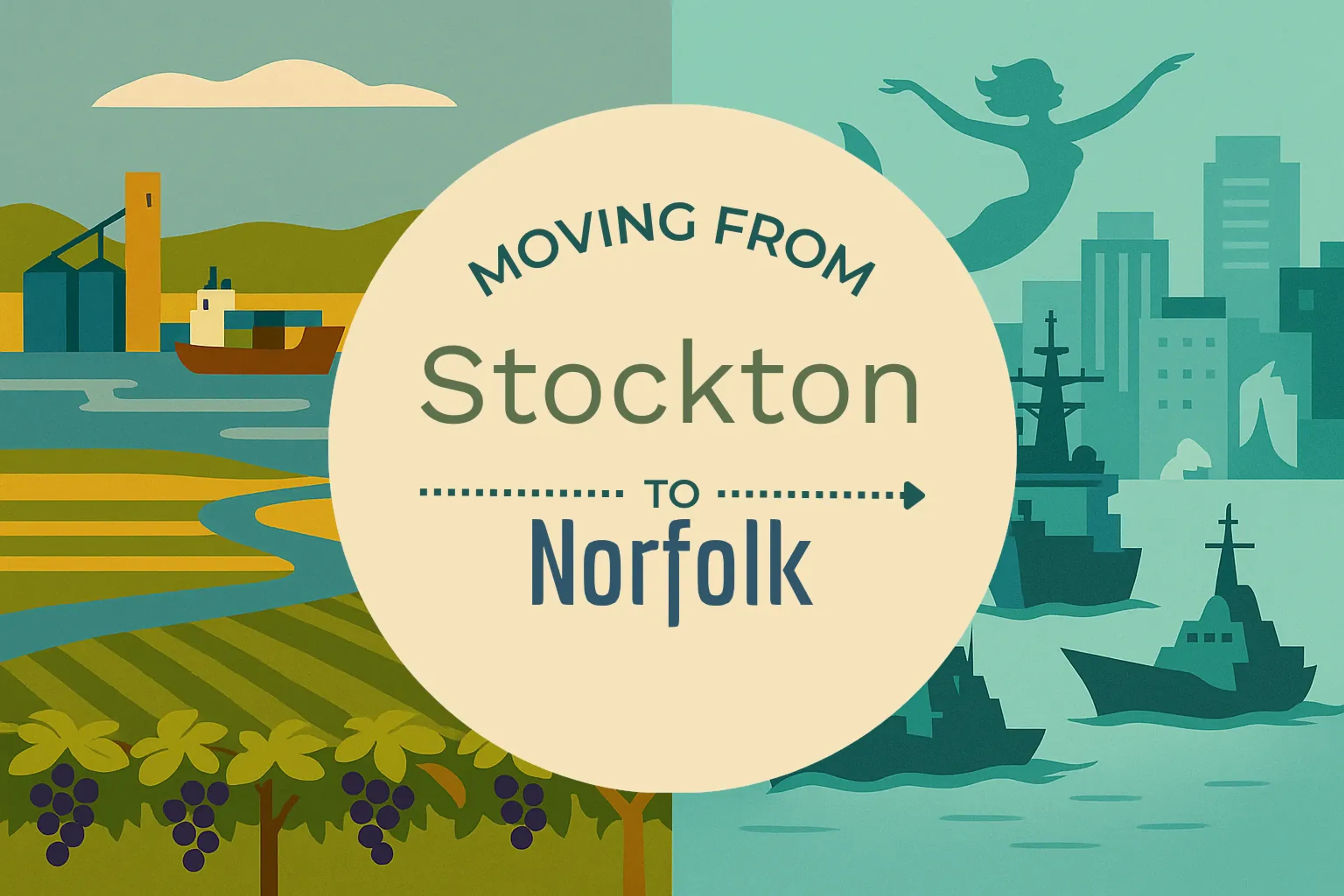Side-by-side comparison of Stockton to Norfolk moving companies