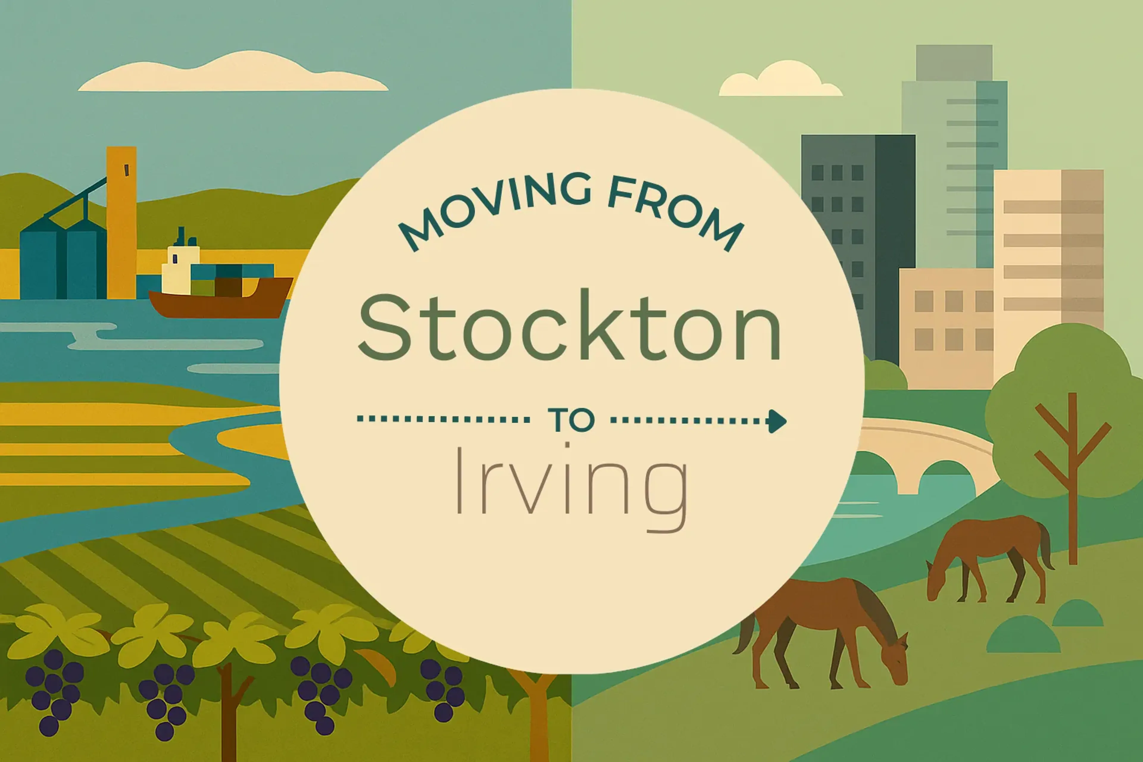 Side-by-side comparison of Stockton to Irving moving companies