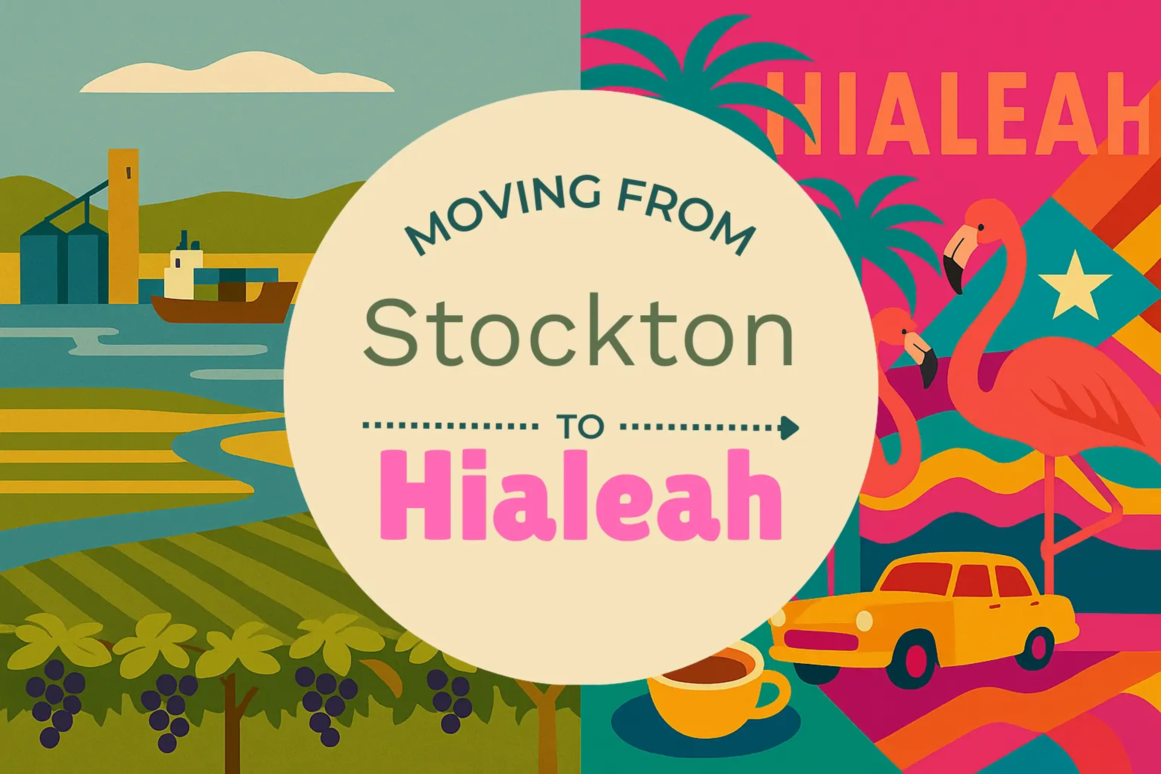 Side-by-side comparison of Stockton to Hialeah moving companies