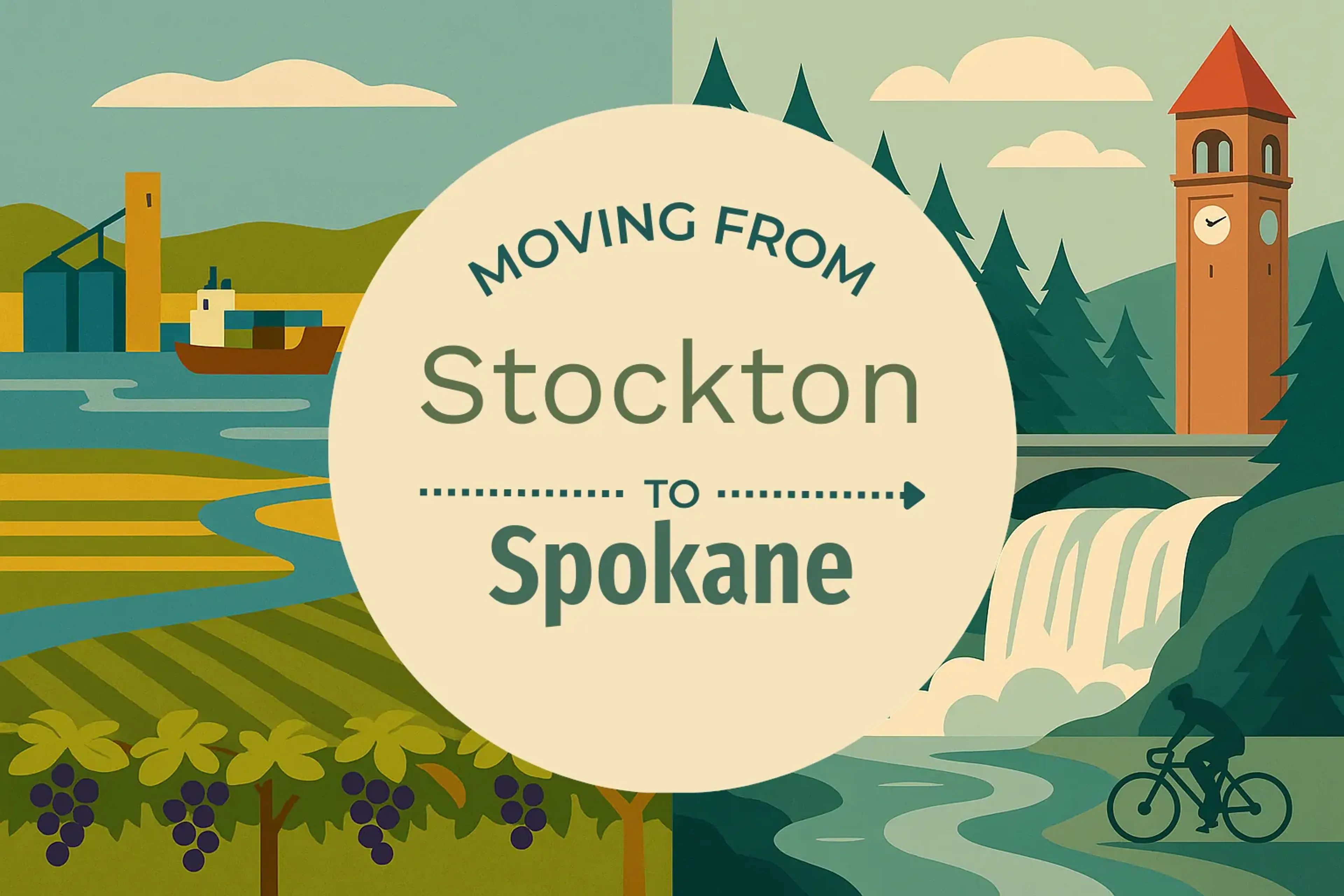 Side-by-side comparison of Stockton to Spokane moving companies