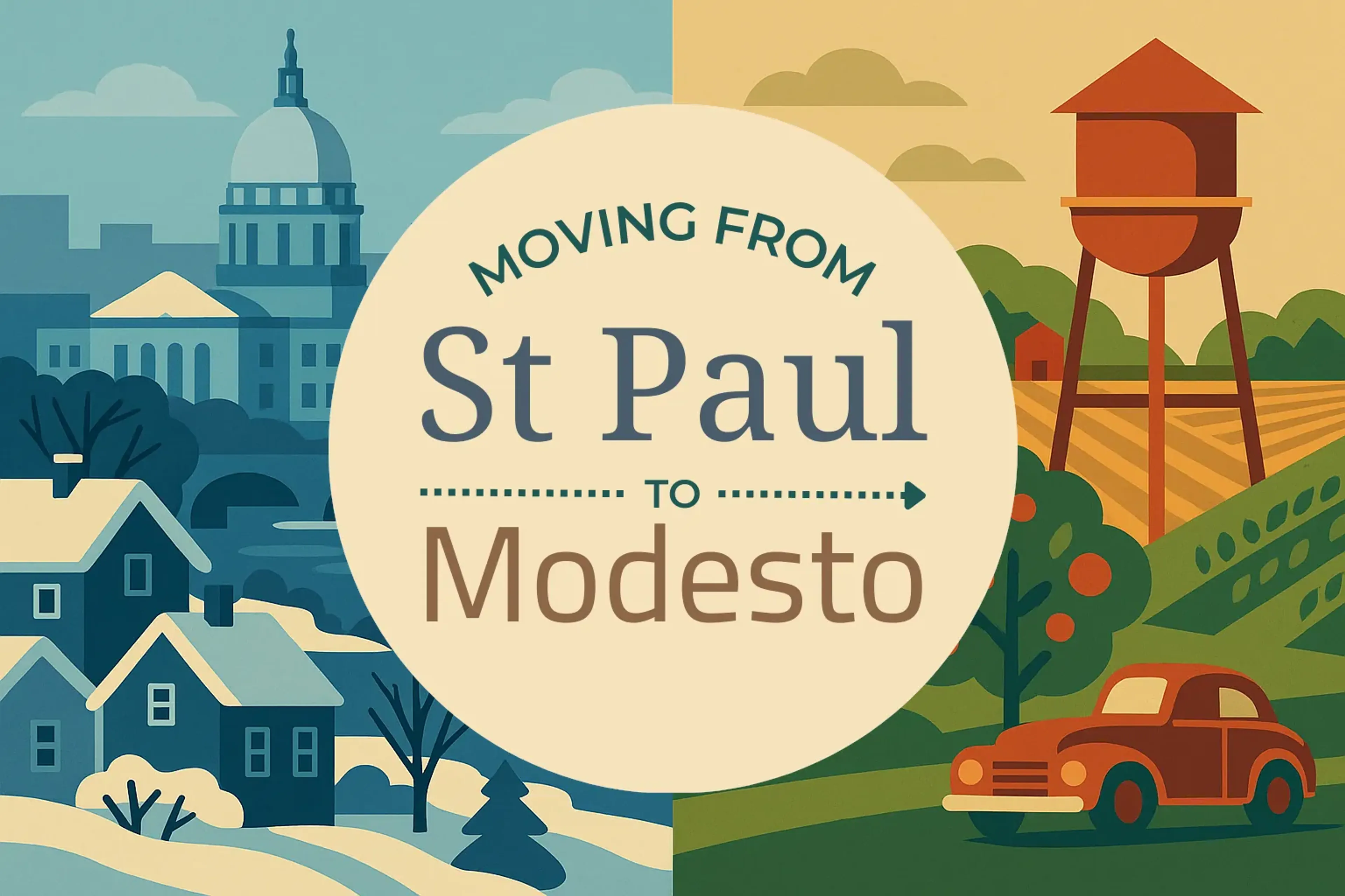 Side-by-side comparison of St. Paul to Modesto moving companies