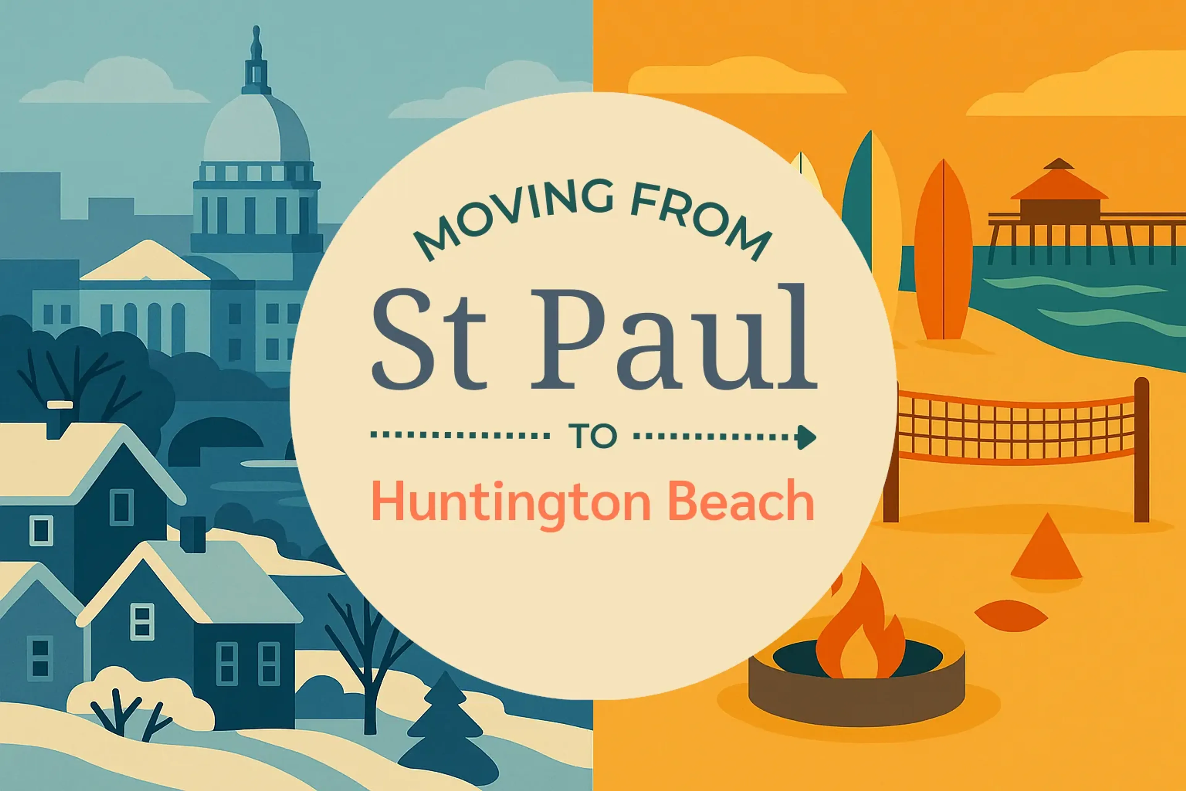 Side-by-side comparison of St. Paul to Huntington Beach moving companies