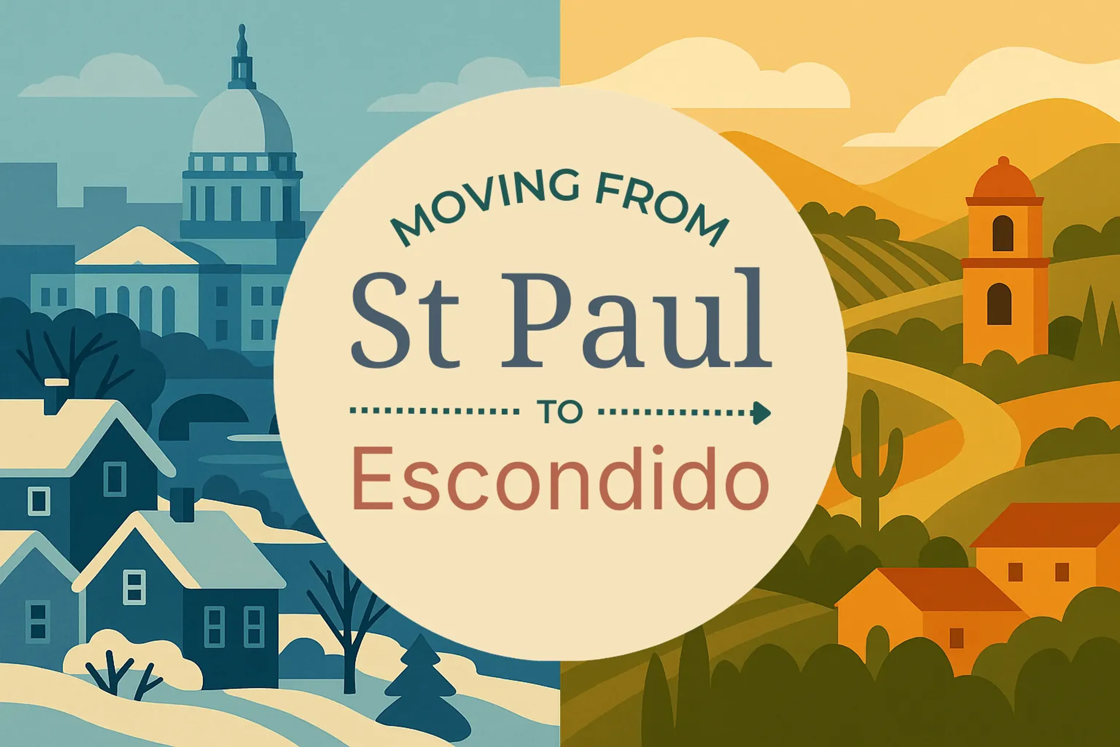 Side-by-side comparison of St. Paul to Escondido moving companies