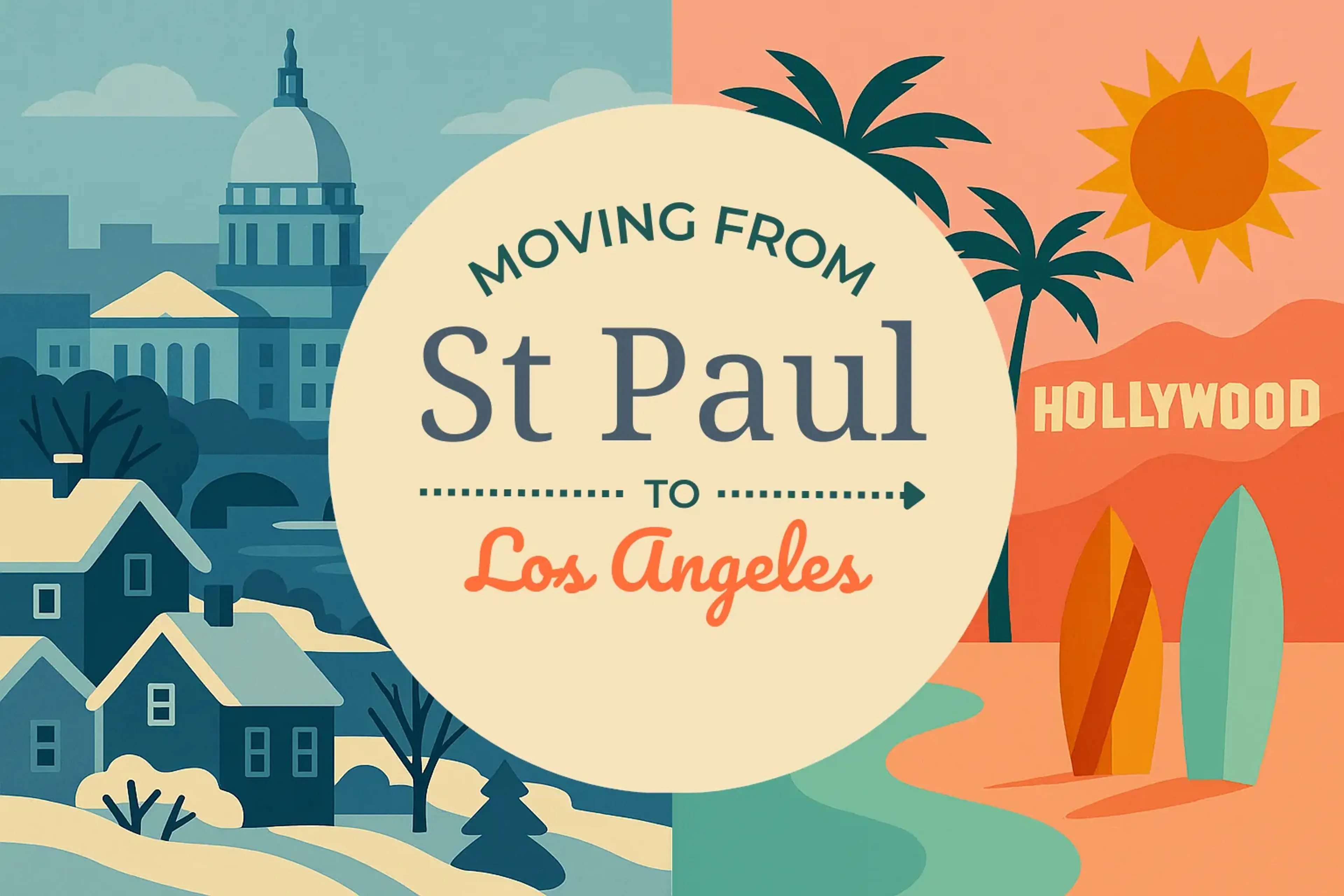 Side-by-side comparison of St. Paul to Los Angeles moving companies