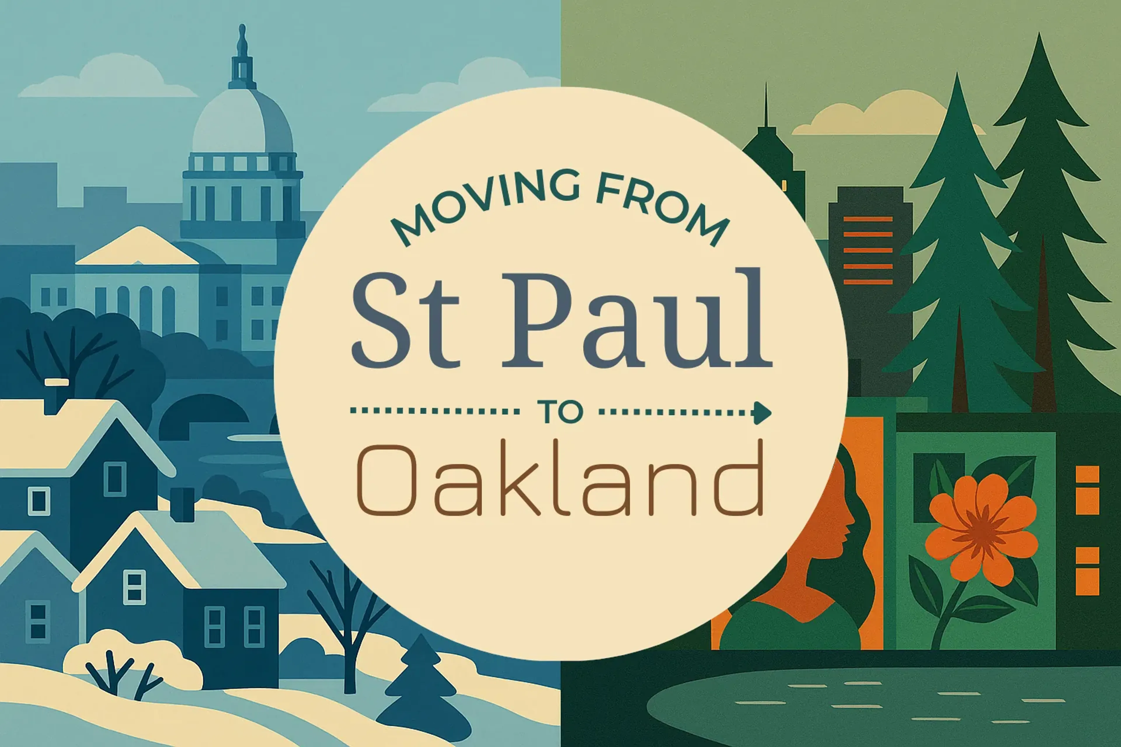 Side-by-side comparison of St. Paul to Oakland moving companies