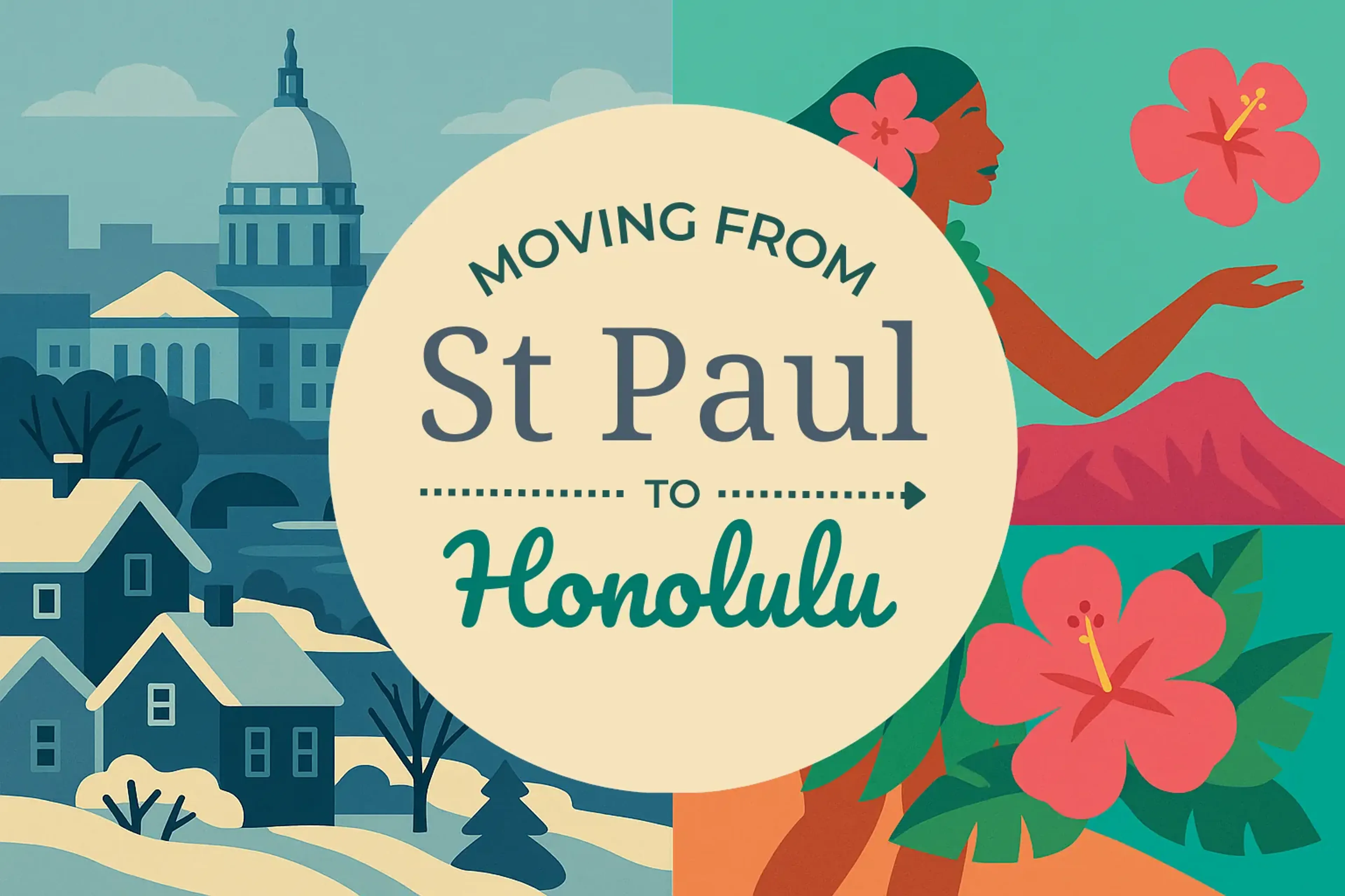 Side-by-side comparison of St. Paul to Honolulu moving companies