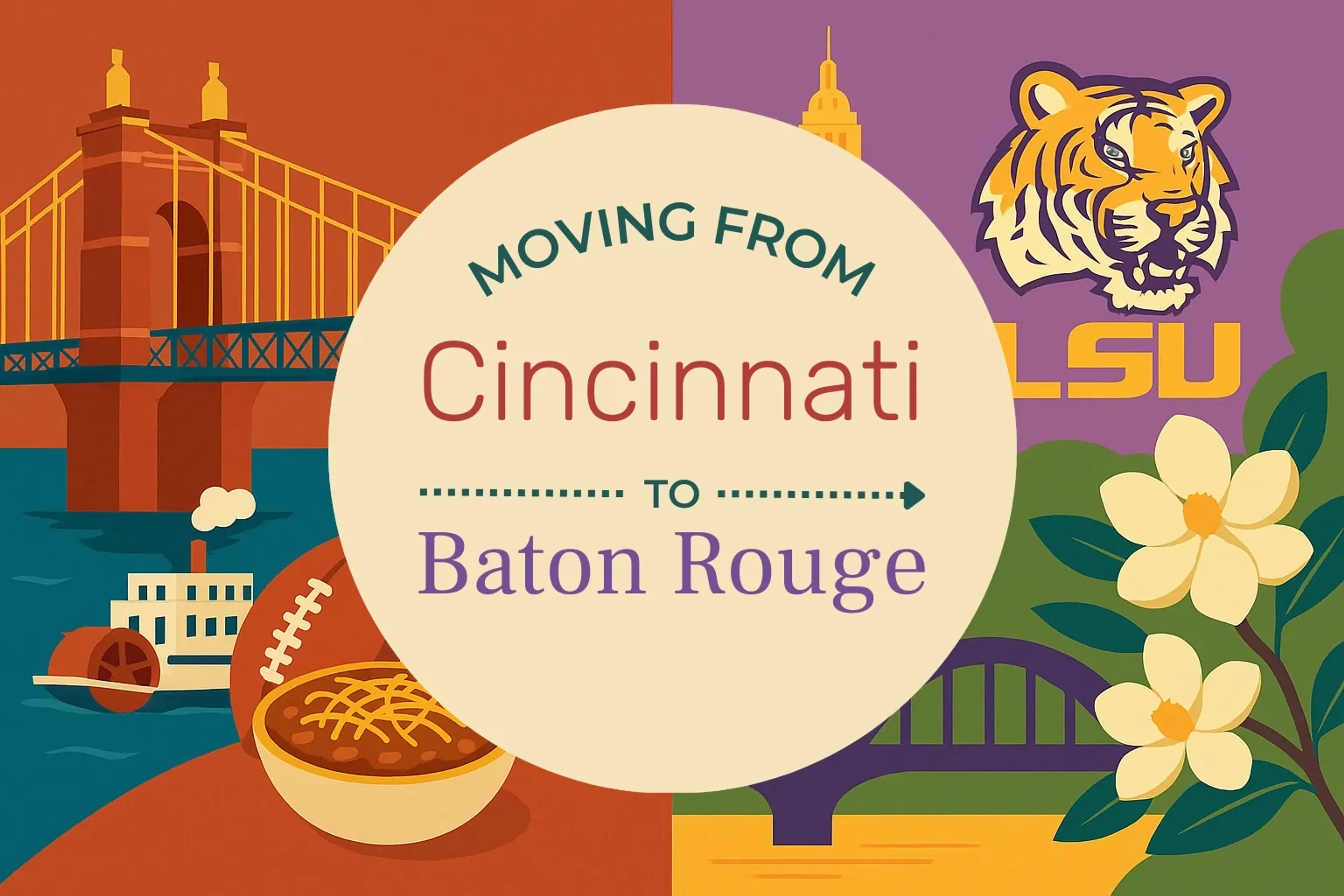 Side-by-side comparison of Cincinnati to Baton Rouge moving companies