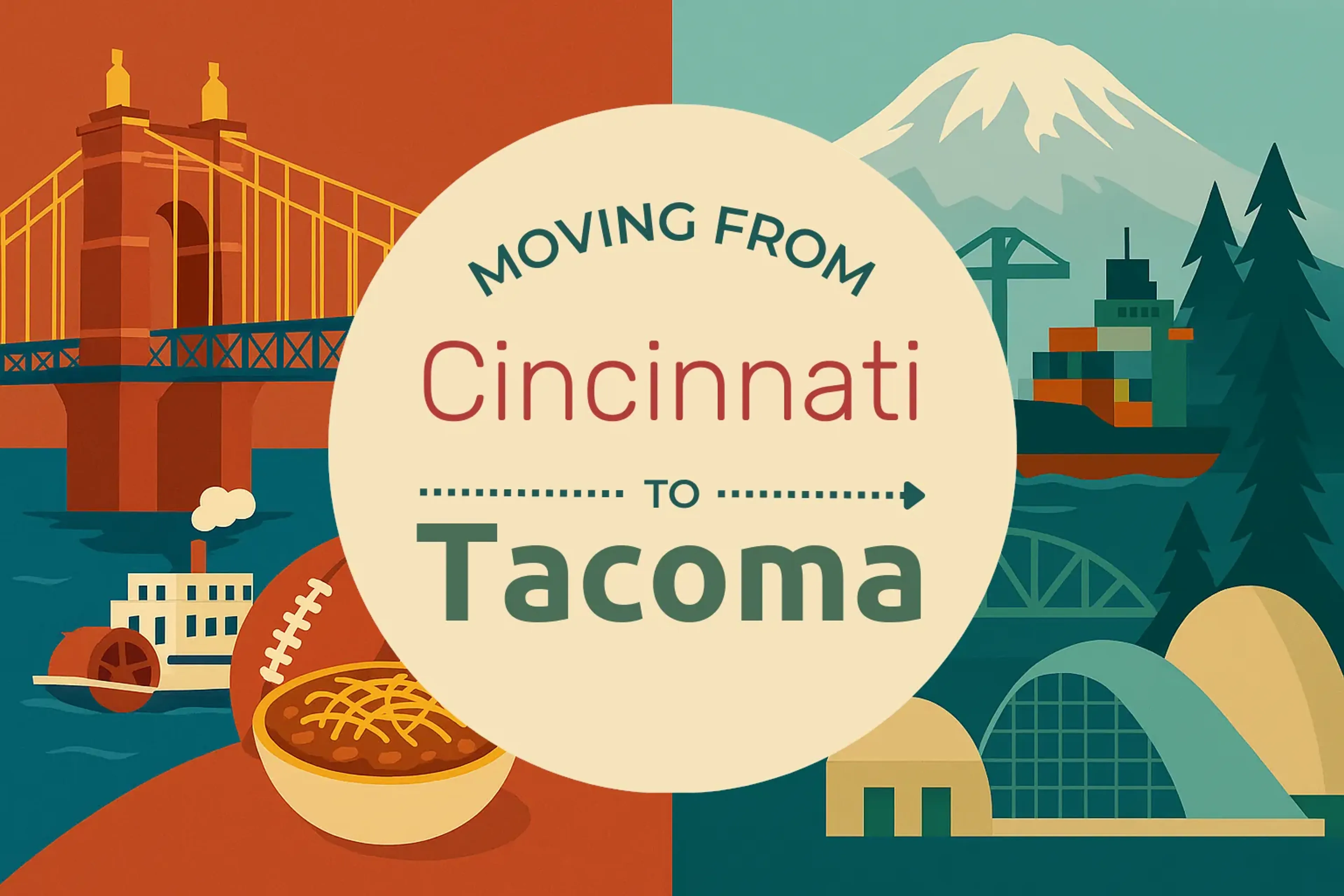 Side-by-side comparison of Cincinnati to Tacoma moving companies