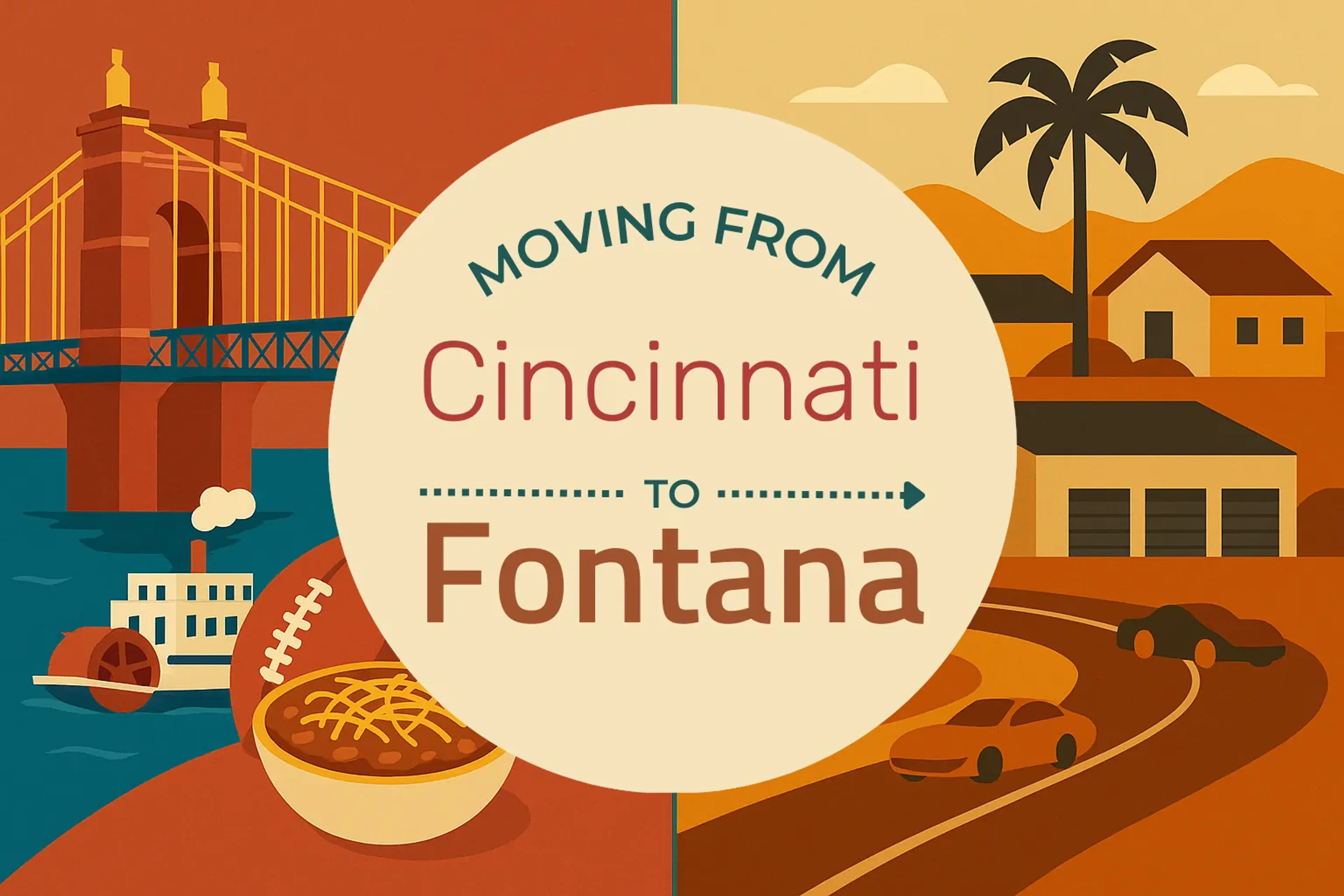 Side-by-side comparison of Cincinnati to Fontana moving companies