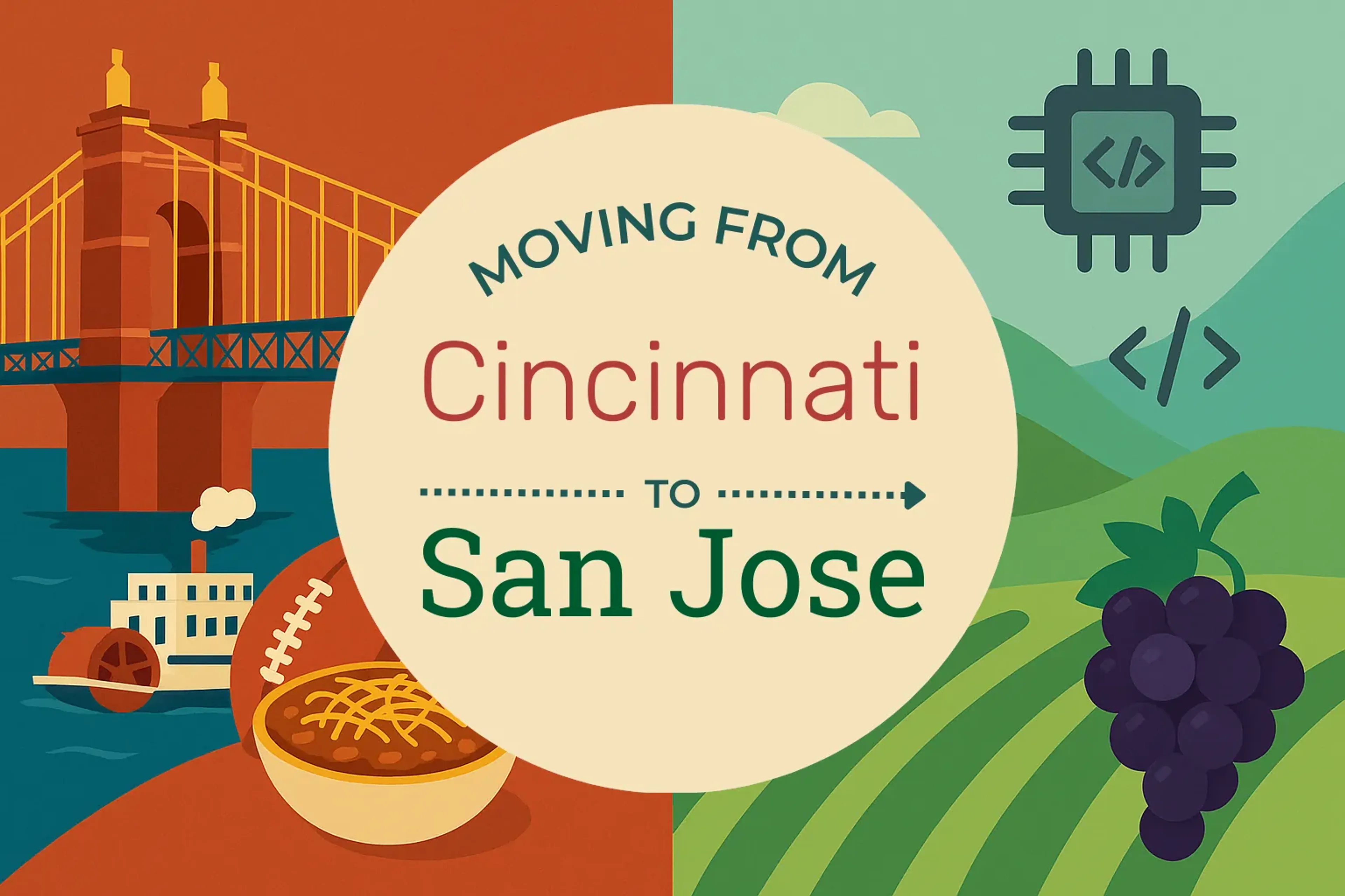 Side-by-side comparison of Cincinnati to San Jose moving companies