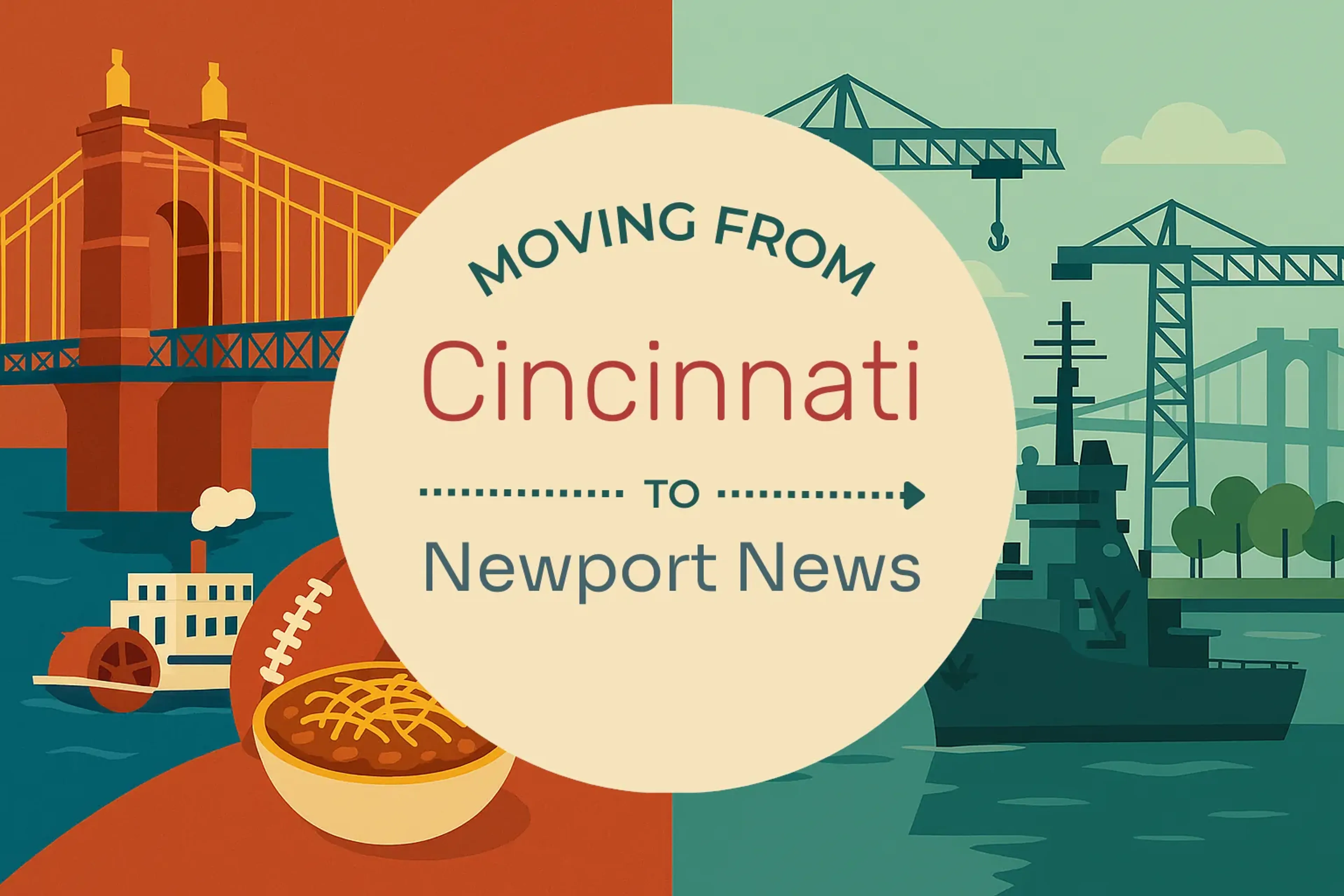 Side-by-side comparison of Cincinnati to Newport News moving companies