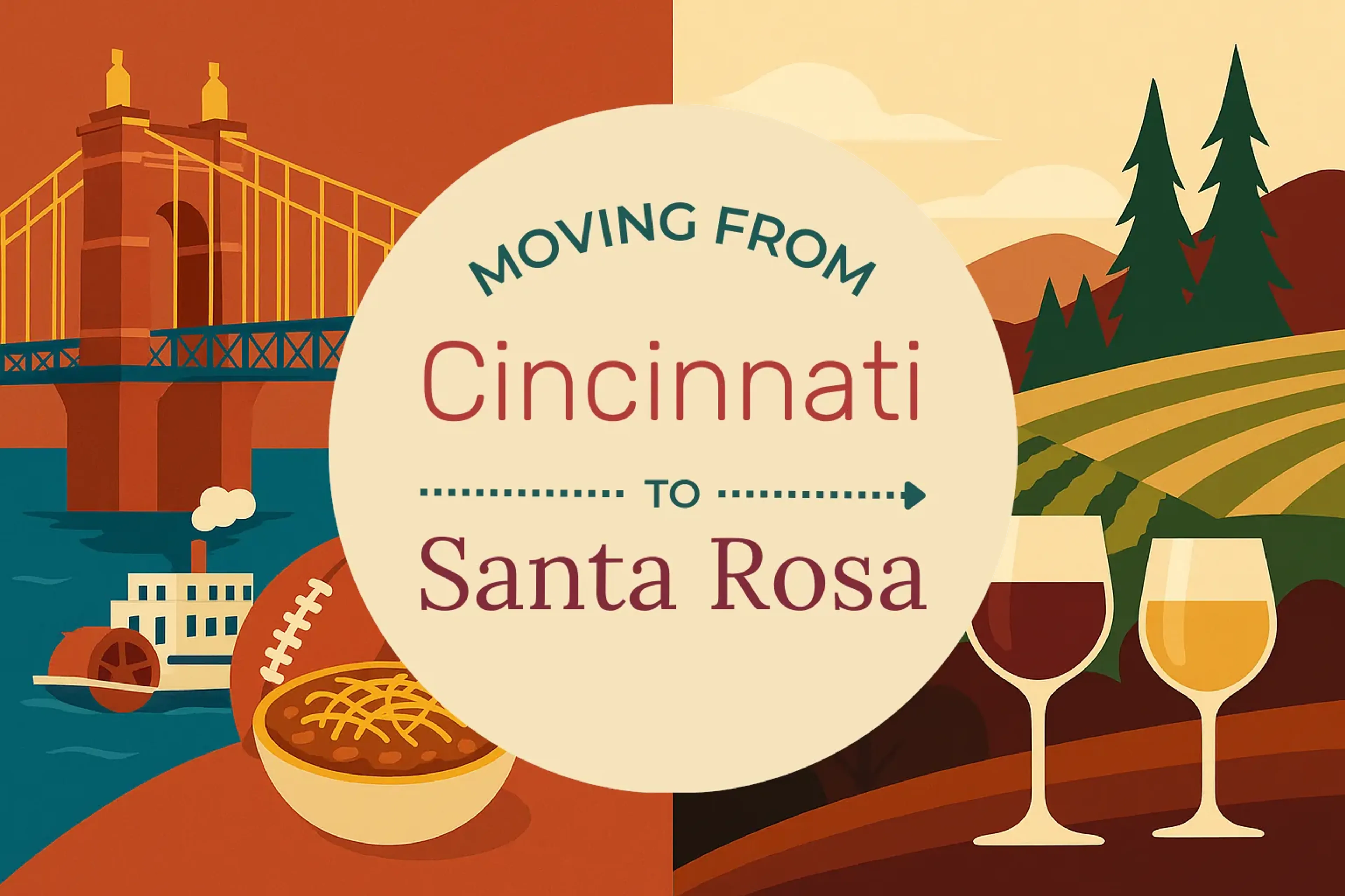 Side-by-side comparison of Cincinnati to Santa Rosa moving companies