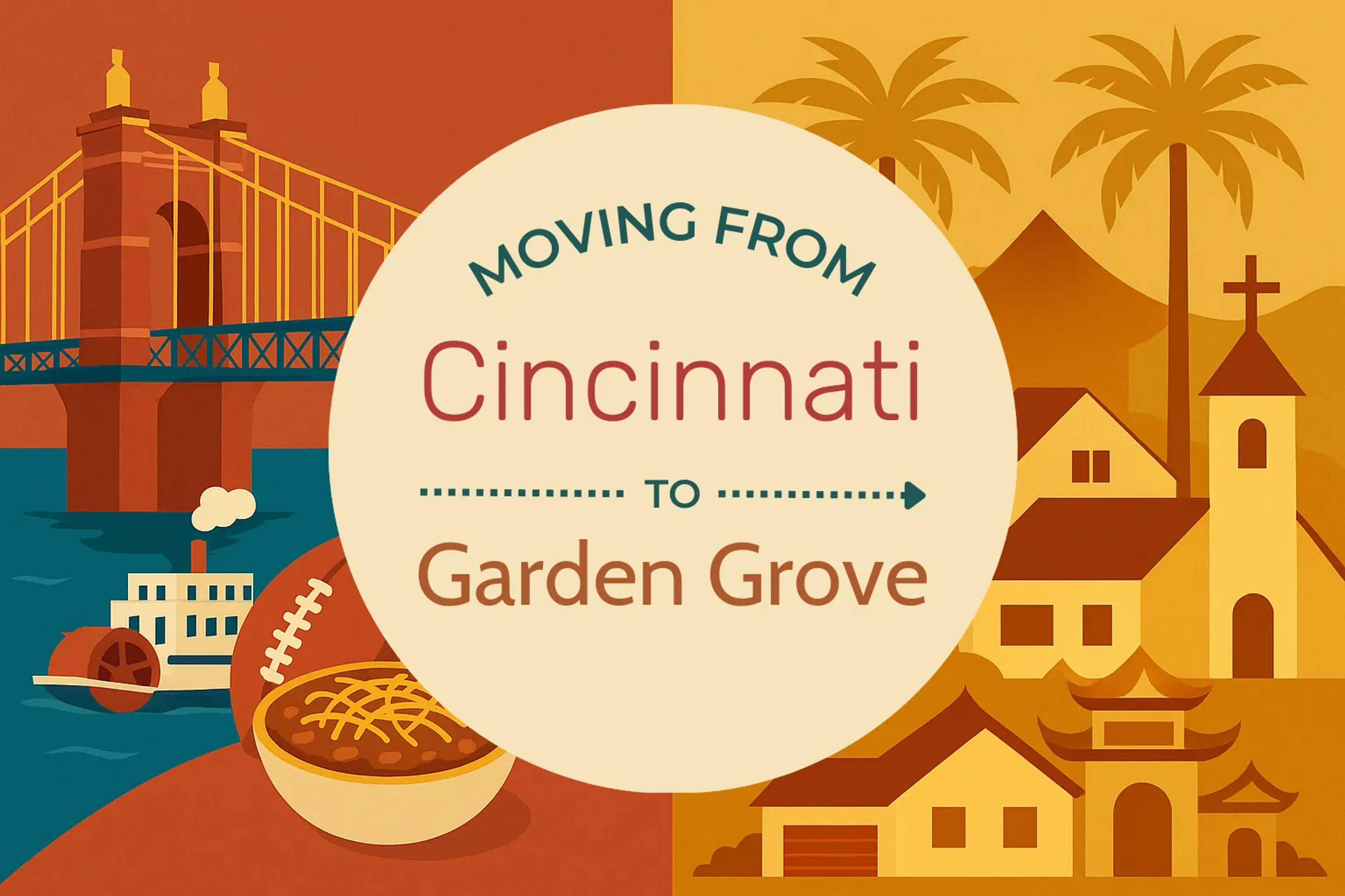 Side-by-side comparison of Cincinnati to Garden Grove moving companies