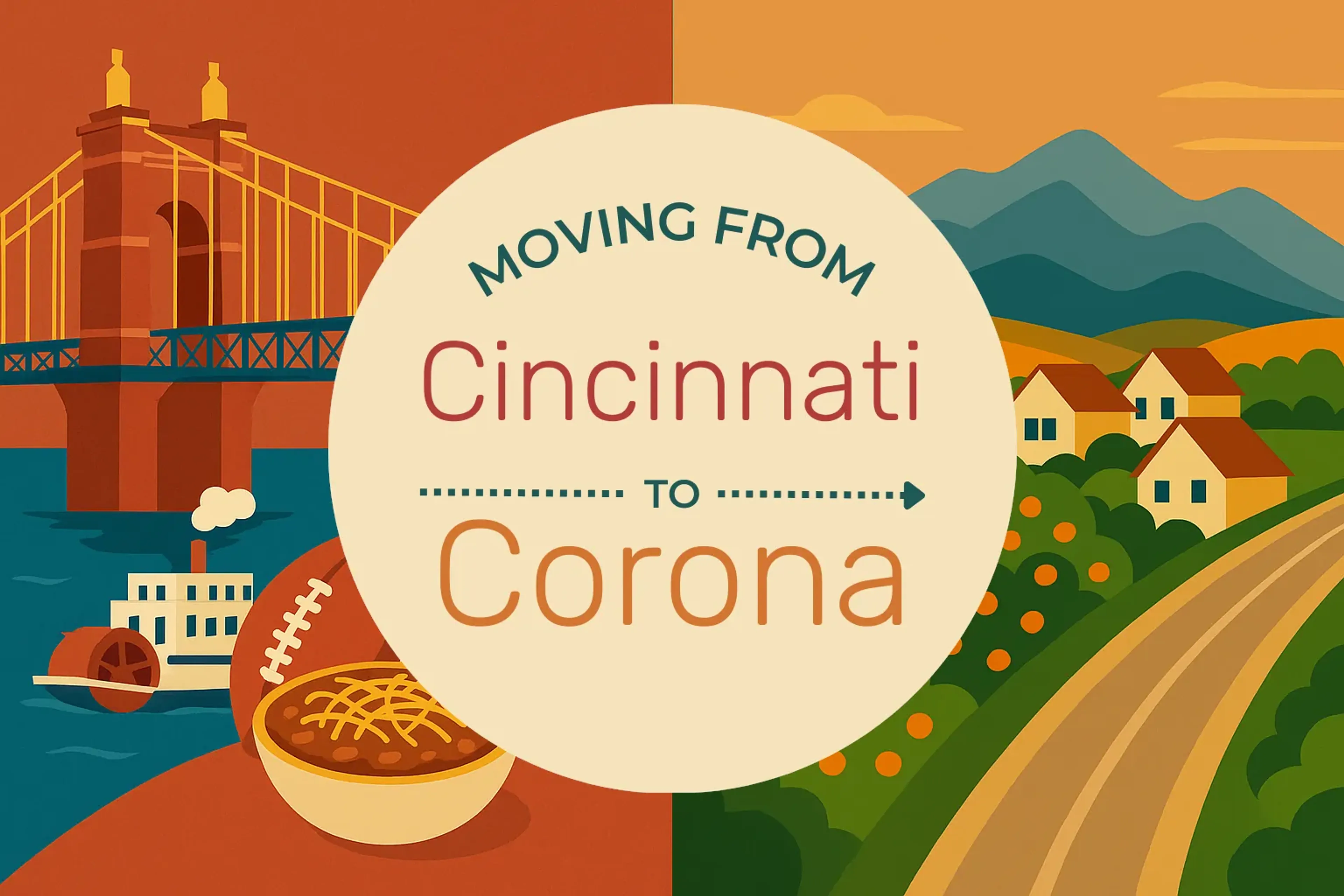 Side-by-side comparison of Cincinnati to Corona moving companies
