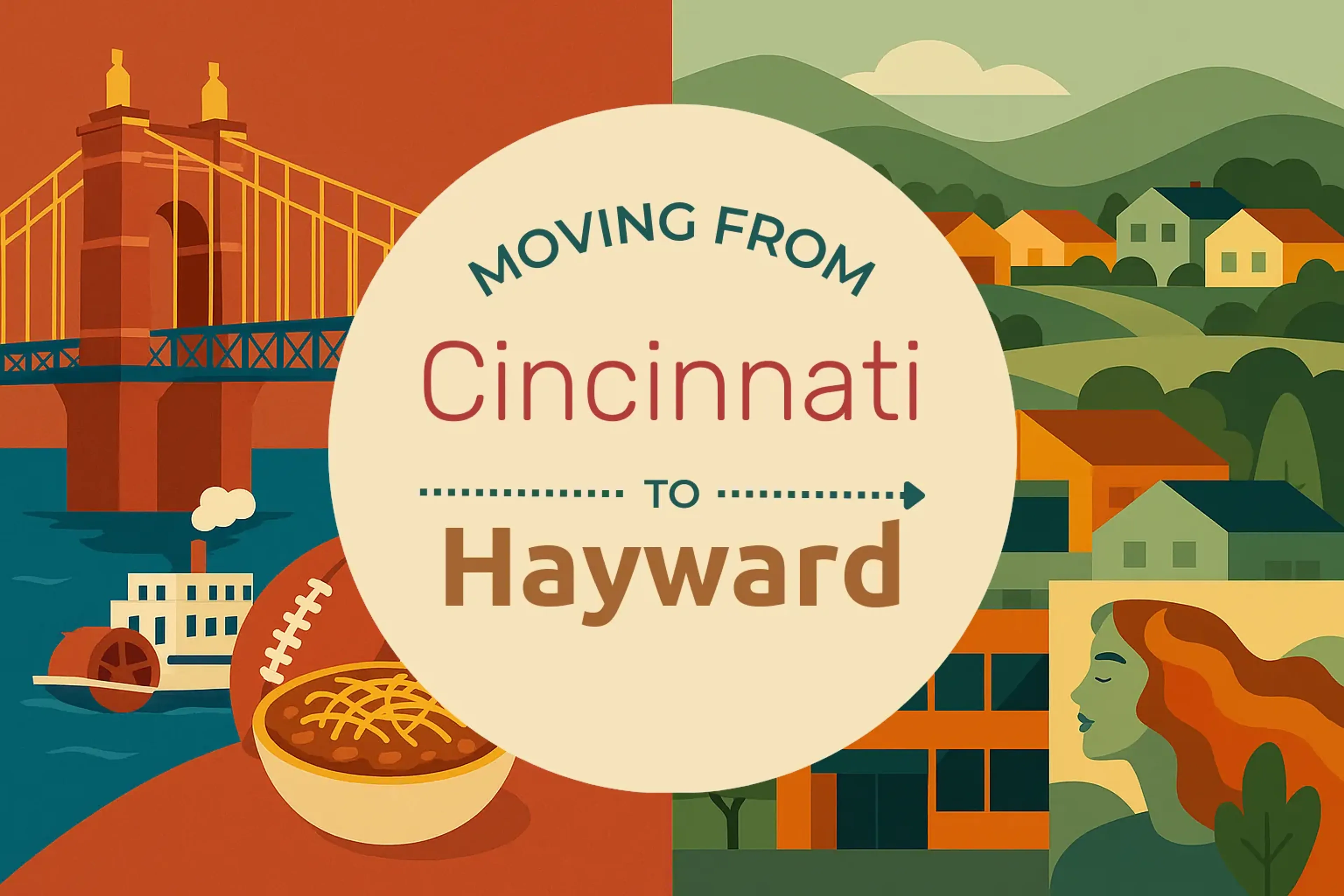 Side-by-side comparison of Cincinnati to Hayward moving companies