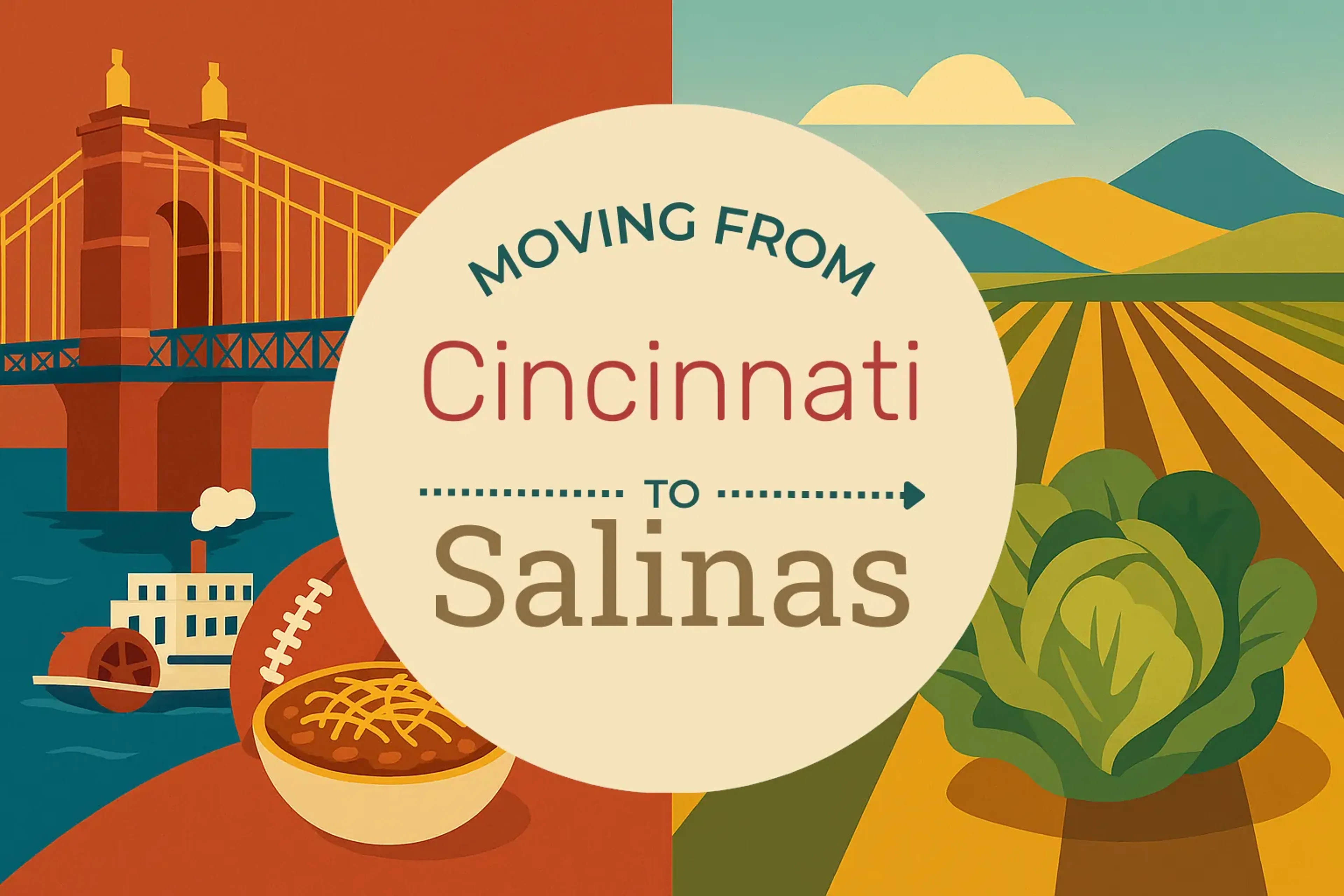 Side-by-side comparison of Cincinnati to Salinas moving companies