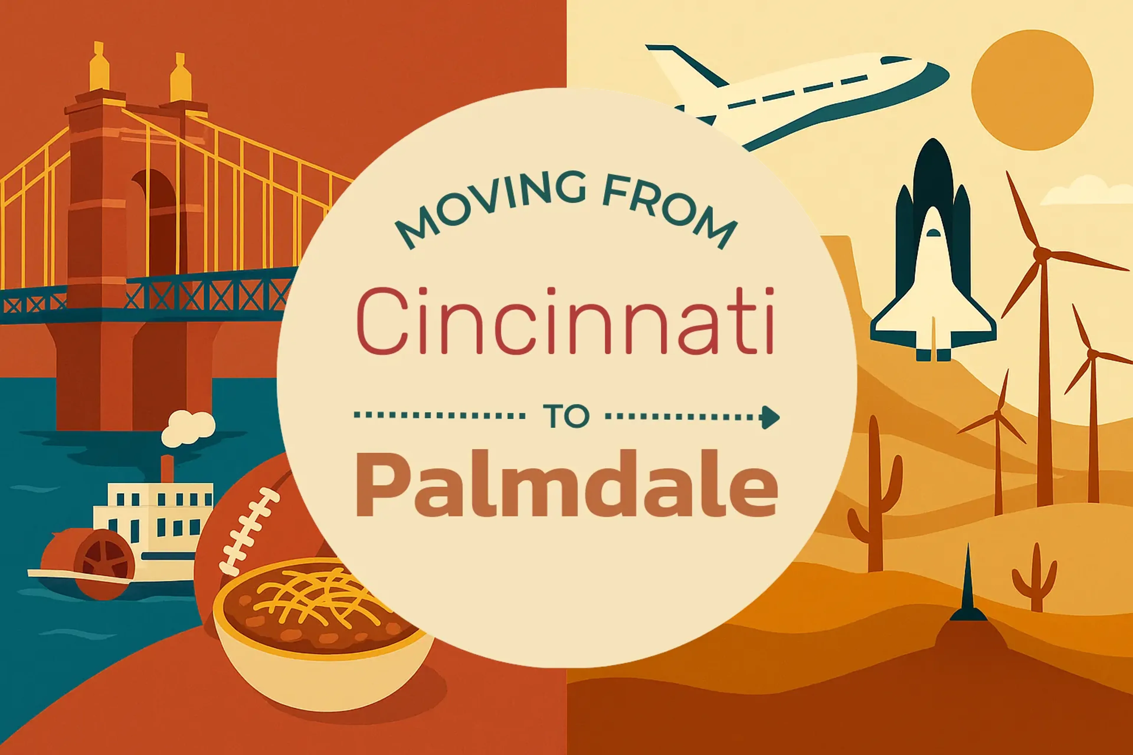 Side-by-side comparison of Cincinnati to Palmdale moving companies
