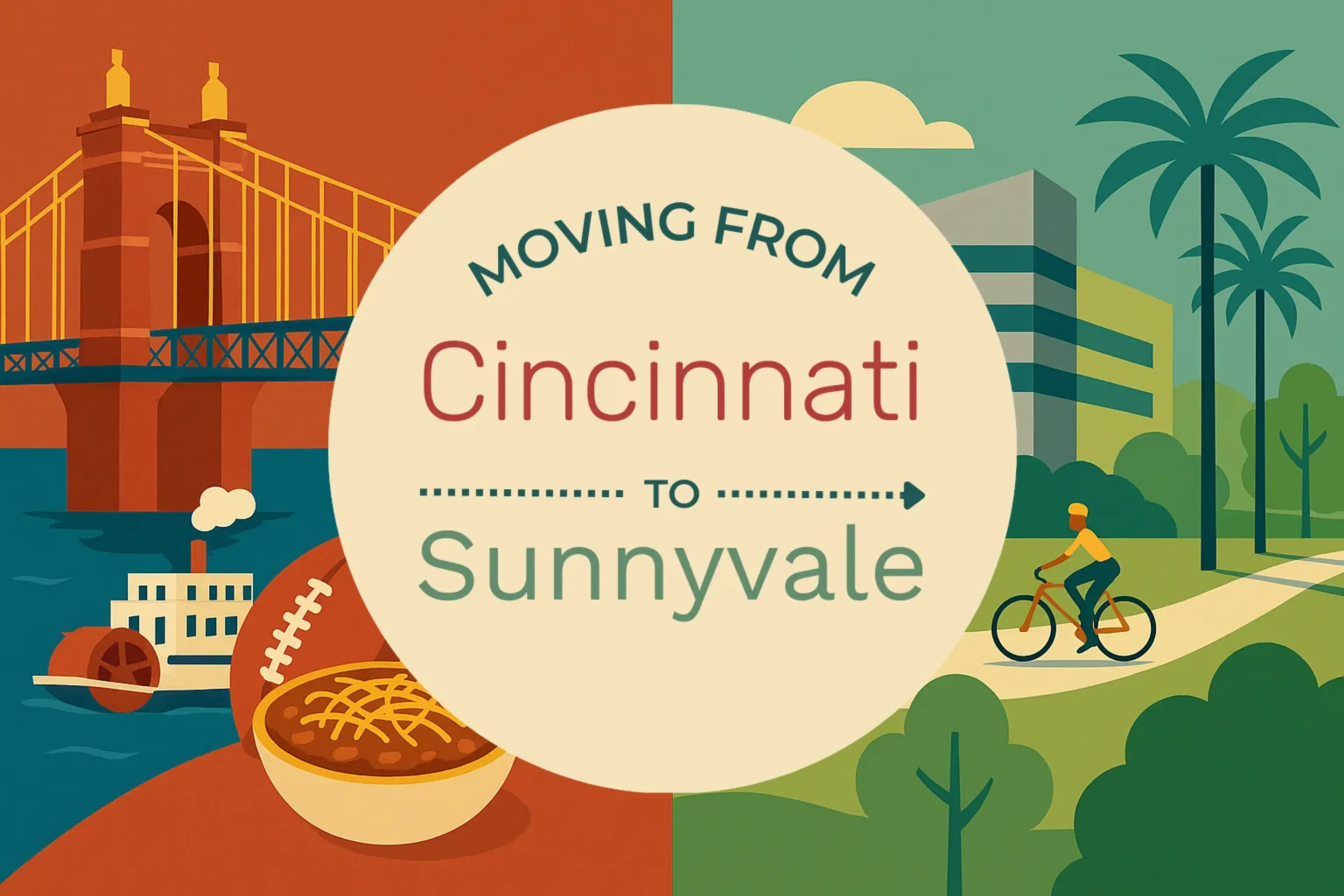 Side-by-side comparison of Cincinnati to Sunnyvale moving companies