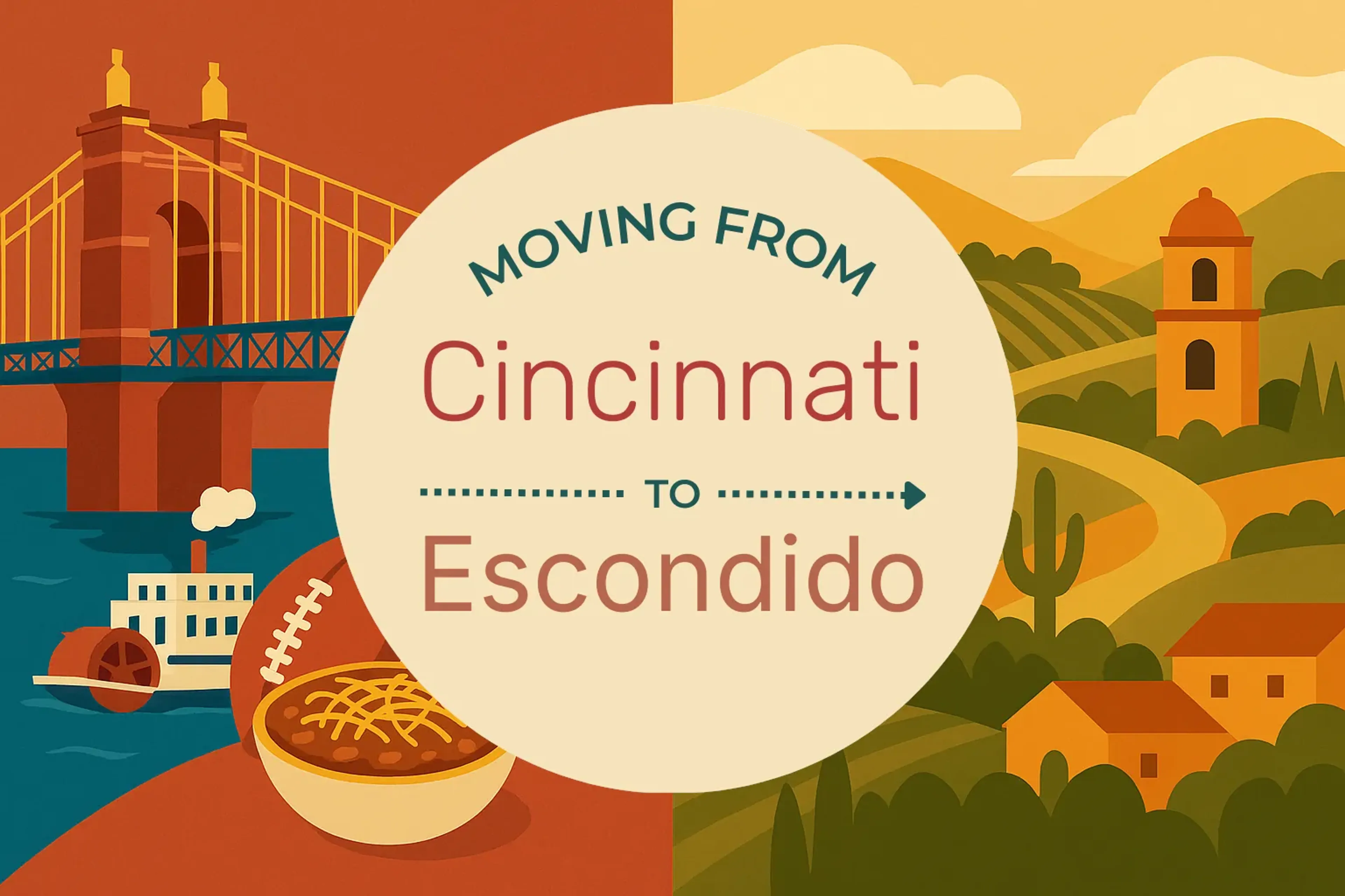 Side-by-side comparison of Cincinnati to Escondido moving companies