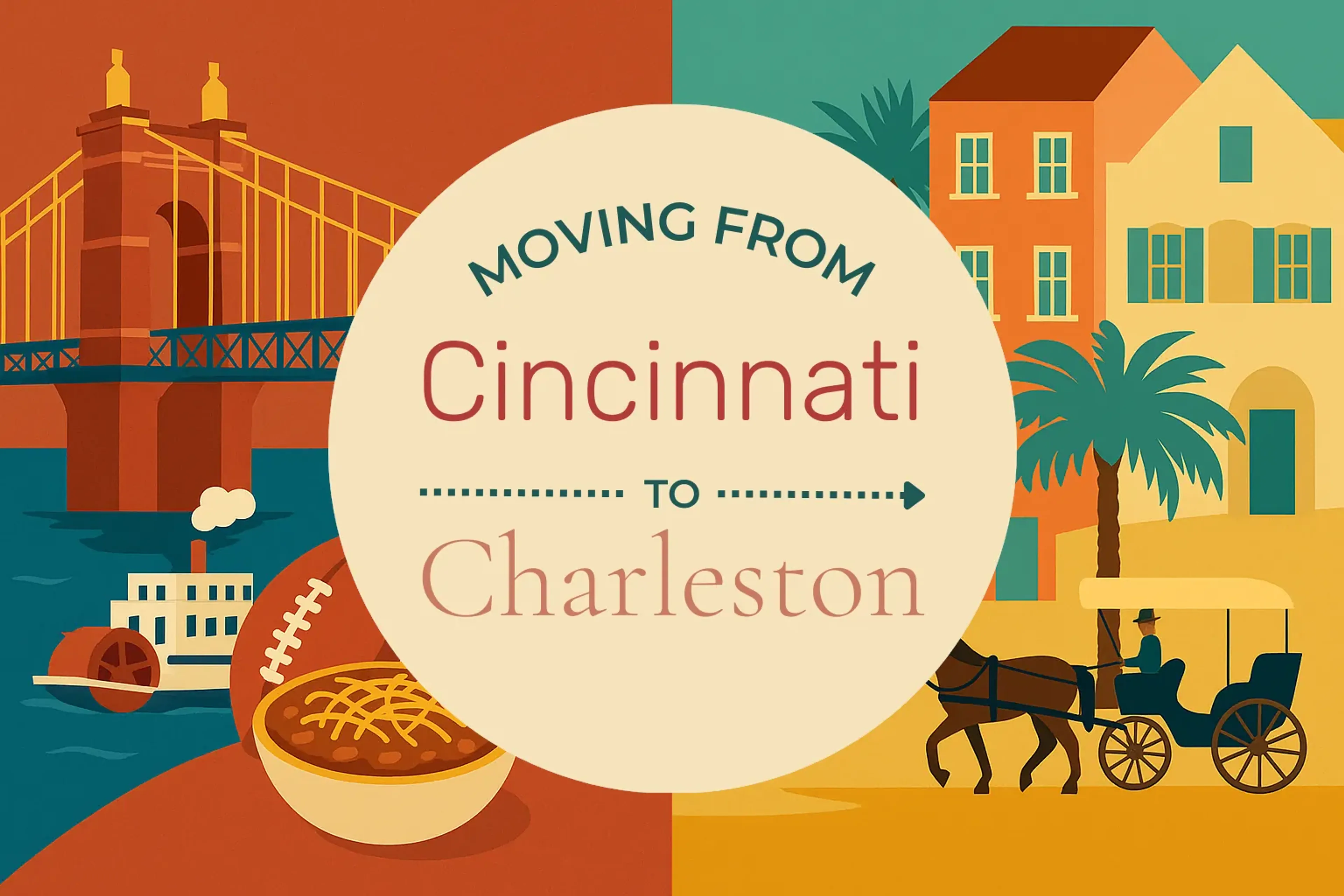 Side-by-side comparison of Cincinnati to Charleston moving companies