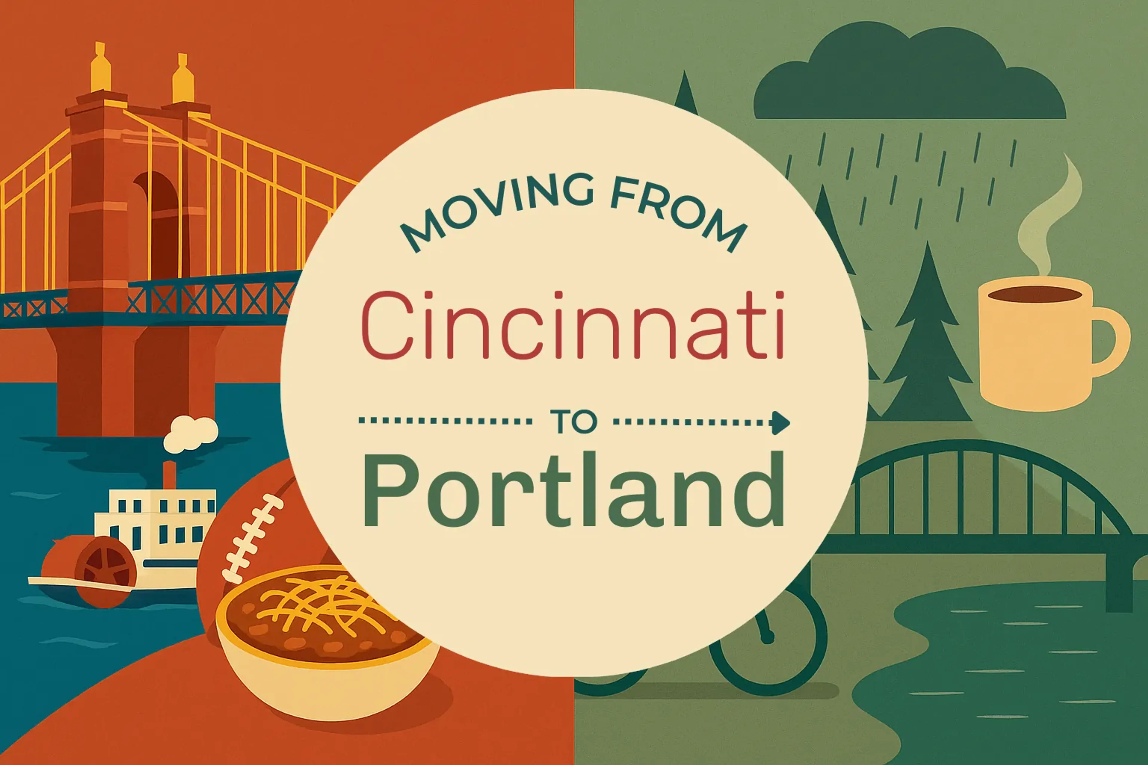 Side-by-side comparison of Cincinnati to Portland moving companies