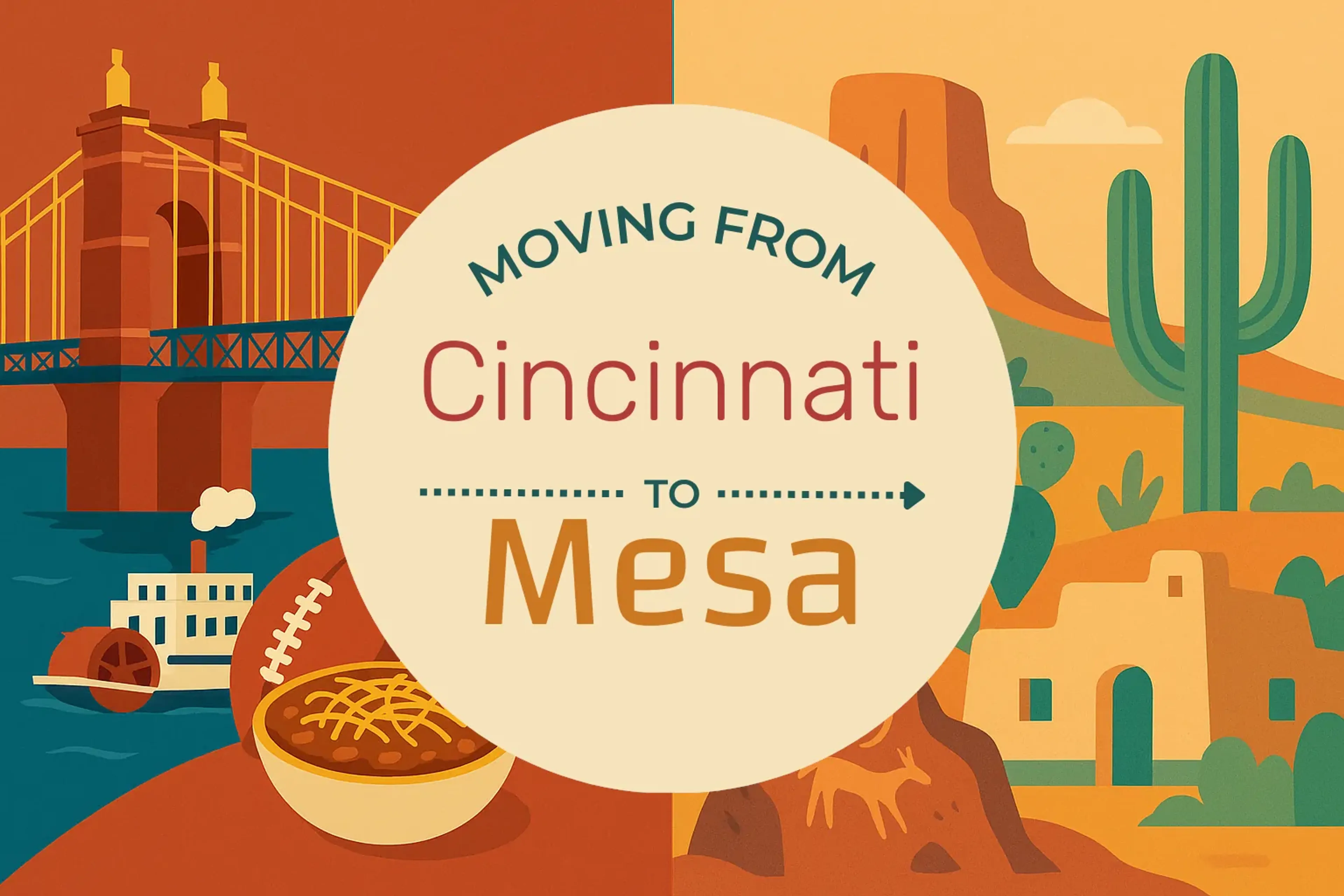 Side-by-side comparison of Cincinnati to Mesa moving companies