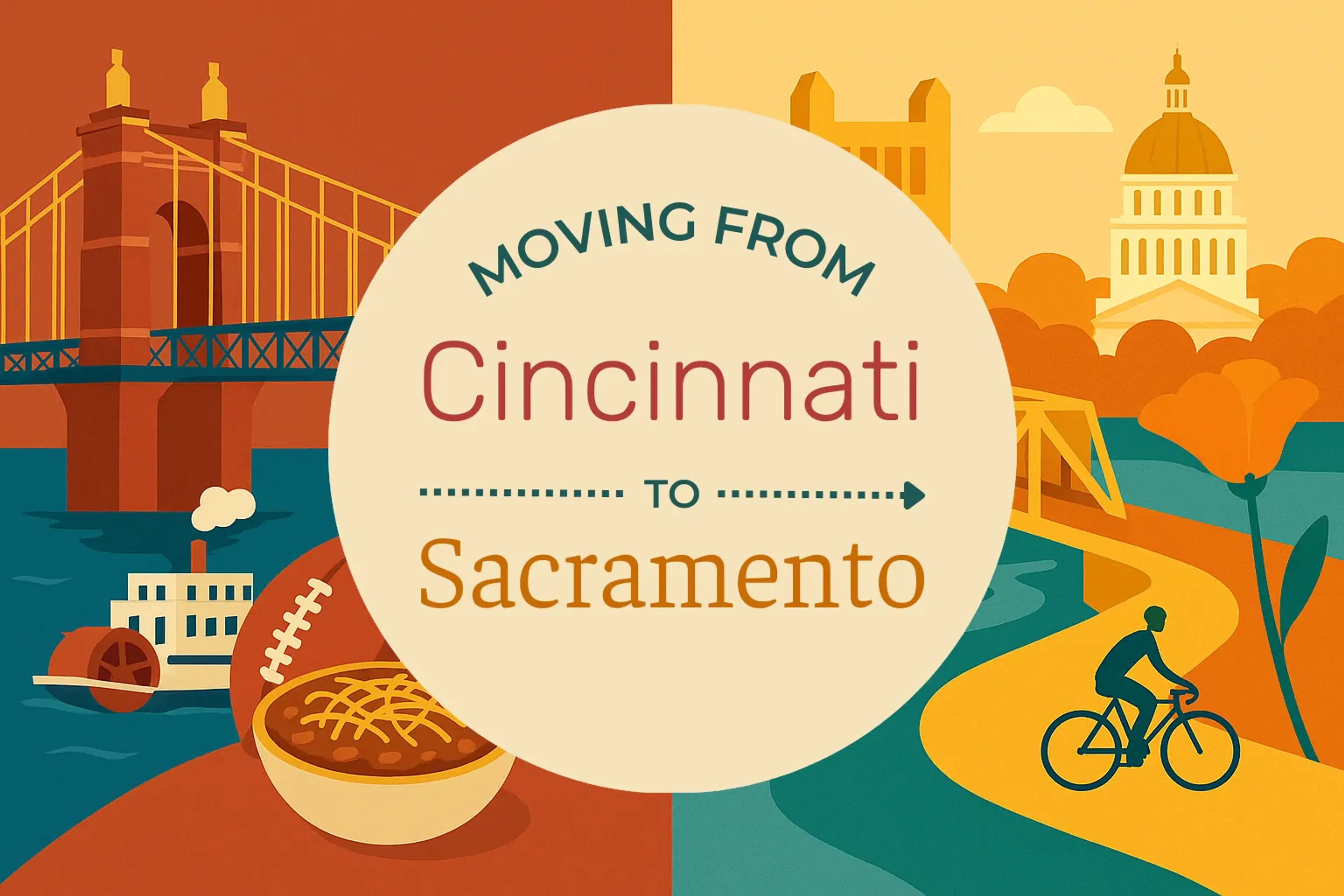 Side-by-side comparison of Cincinnati to Sacramento moving companies