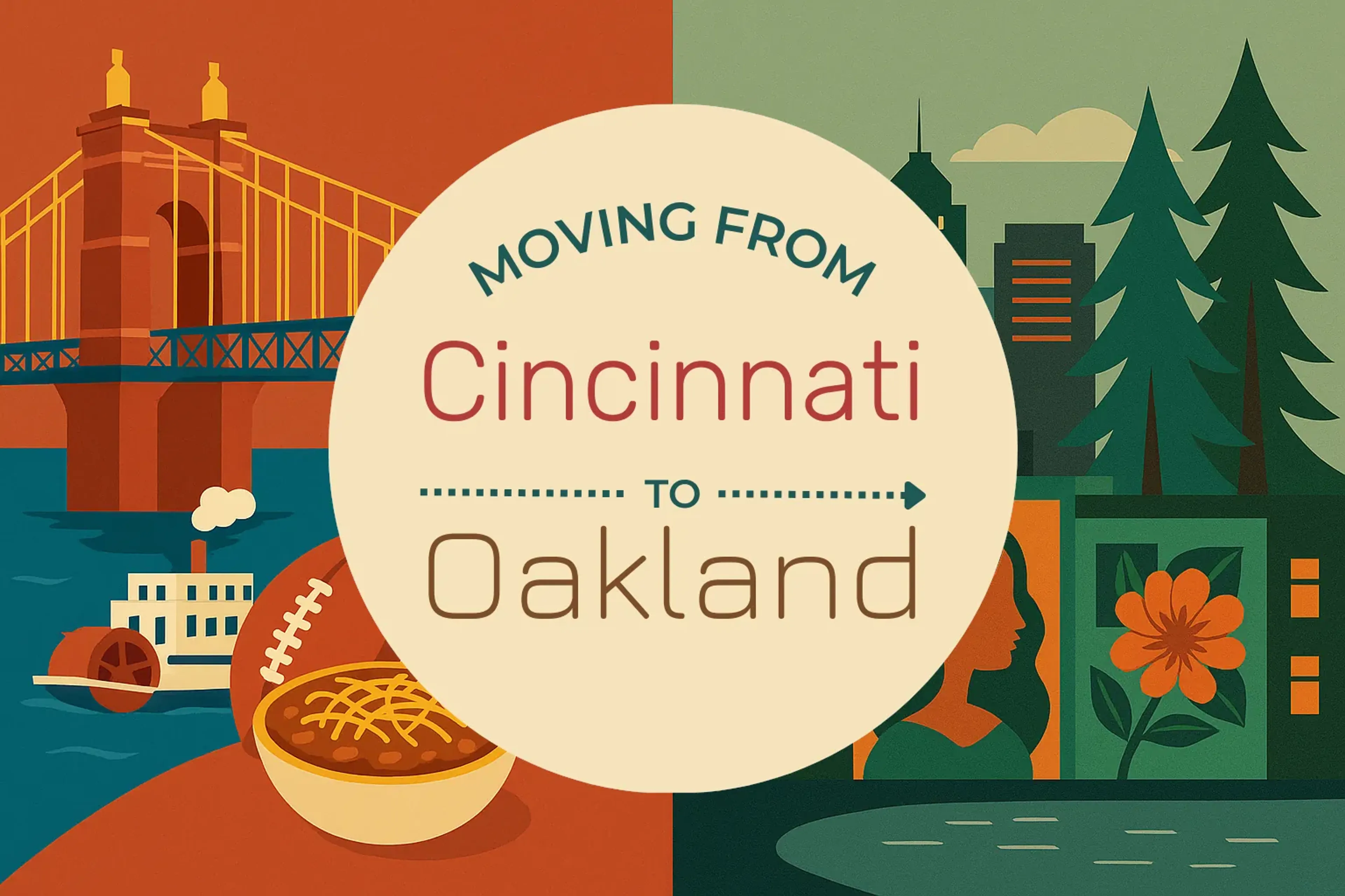 Side-by-side comparison of Cincinnati to Oakland moving companies