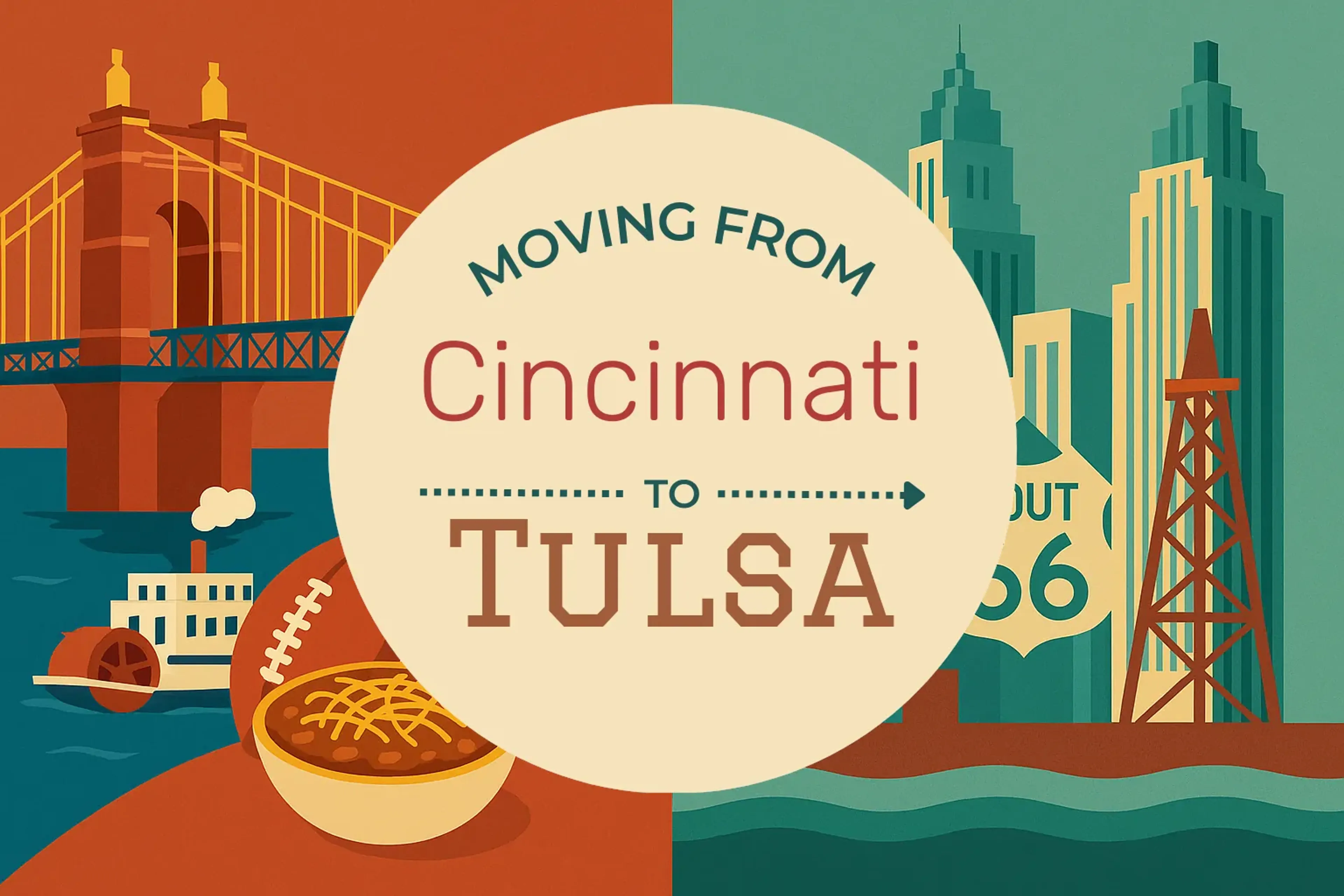 Side-by-side comparison of Cincinnati to Tulsa moving companies