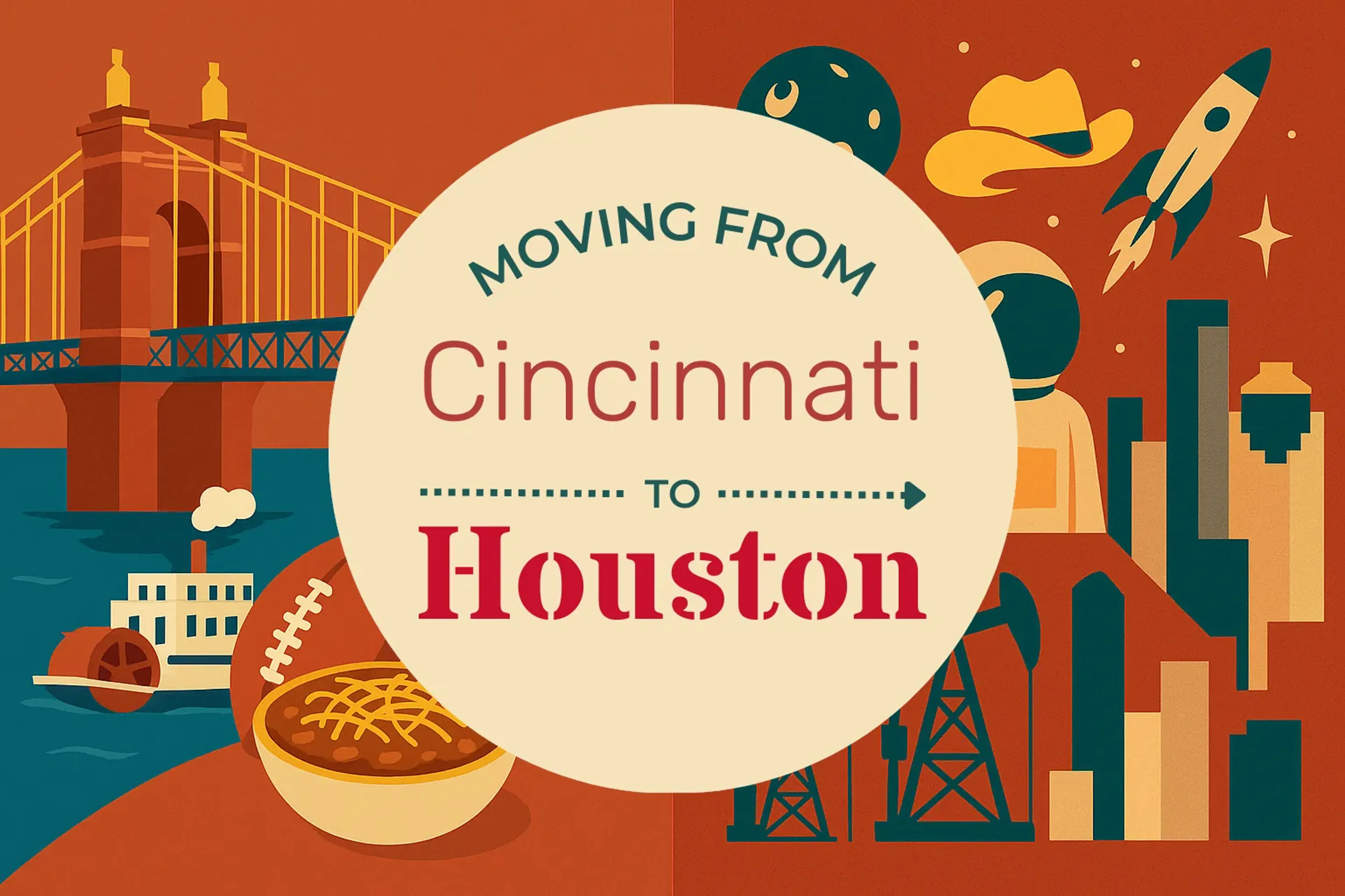 Side-by-side comparison of Cincinnati to Houston moving companies