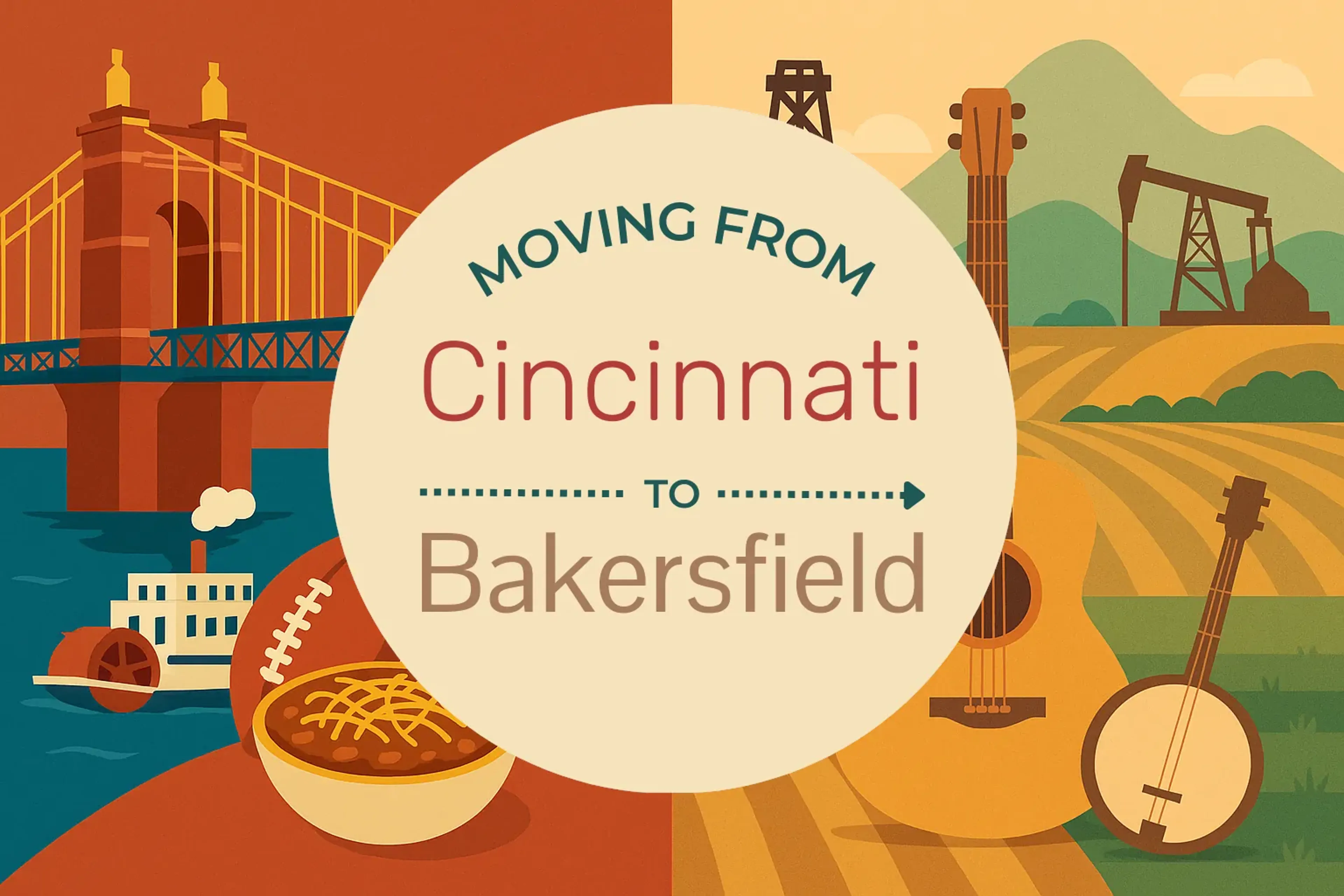 Side-by-side comparison of Cincinnati to Bakersfield moving companies