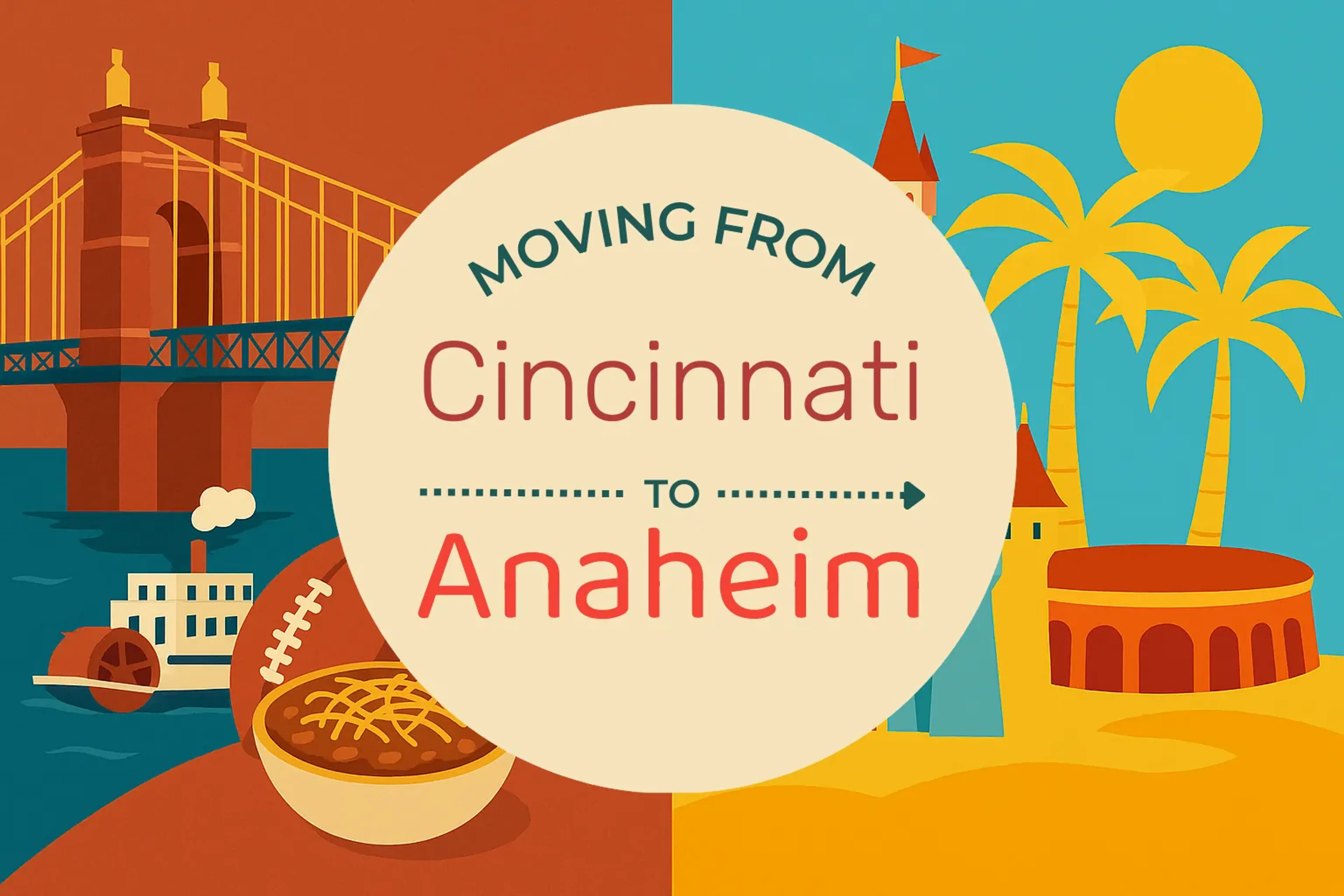 Side-by-side comparison of Cincinnati to Anaheim moving companies