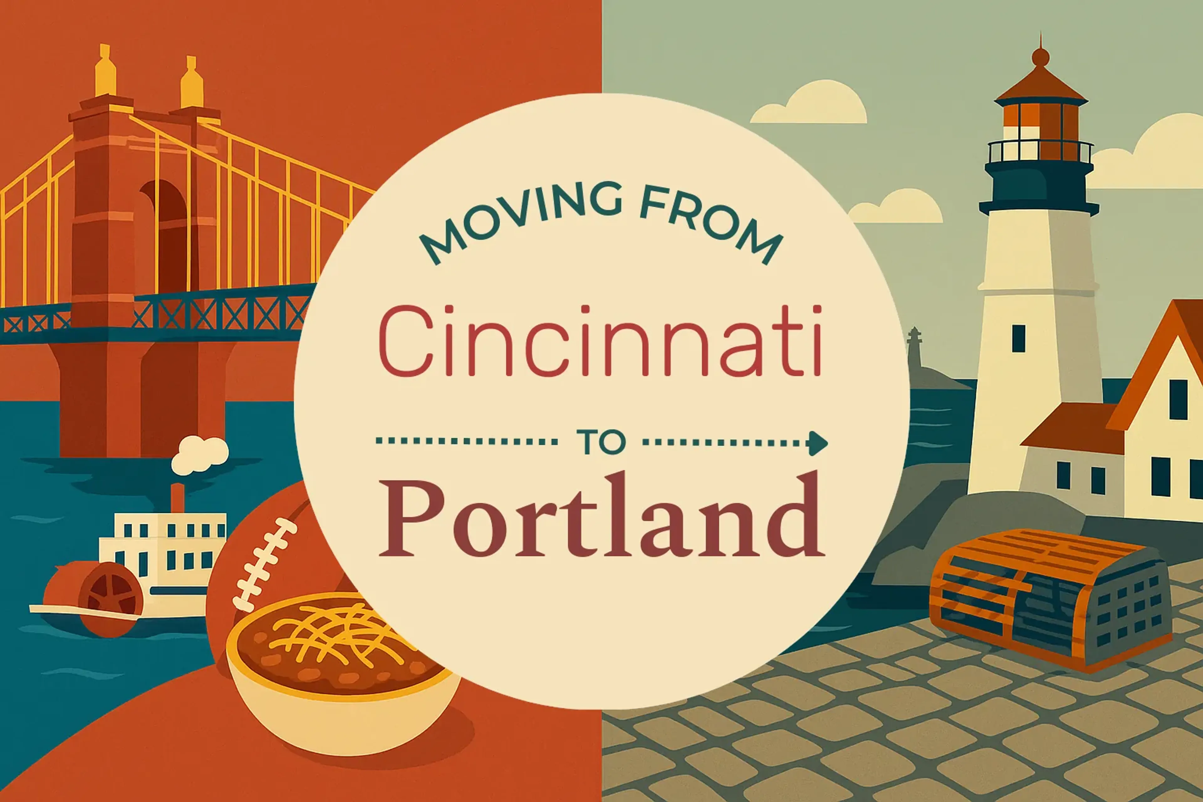 Side-by-side comparison of Cincinnati to Portland moving companies